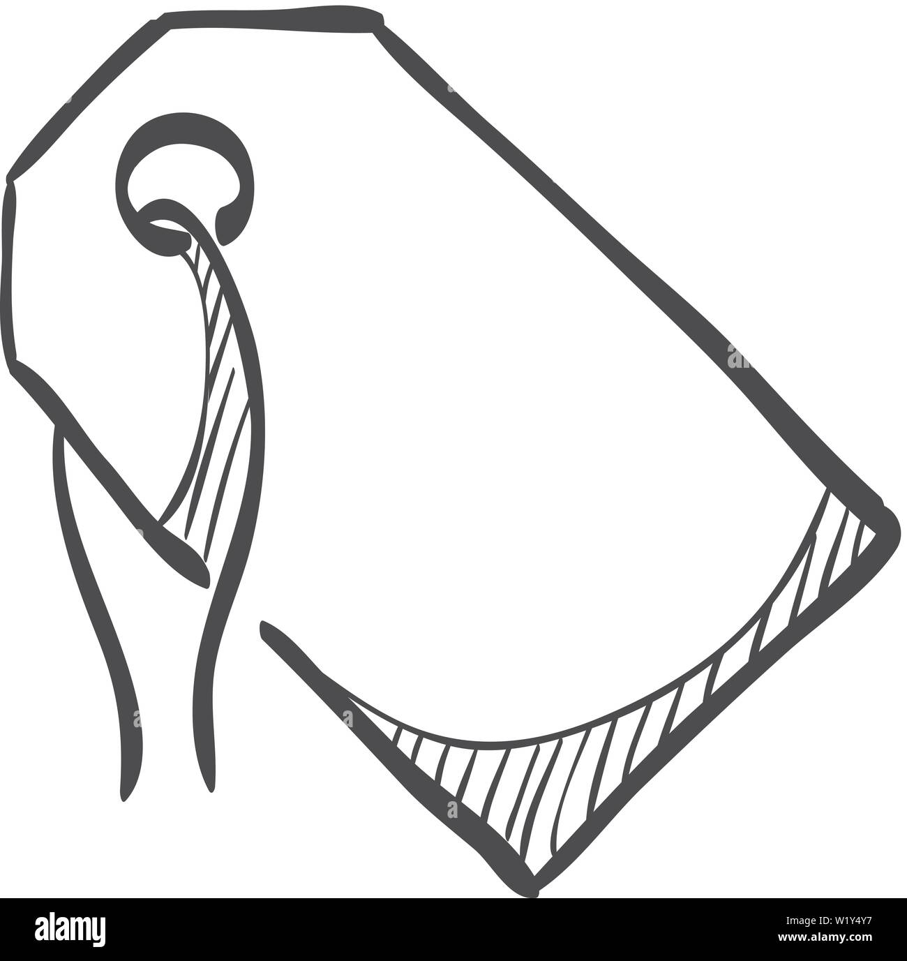 Vendita icona tag in doodle disegna linee. Etichetta acquisti comprare sconto sconto Illustrazione Vettoriale