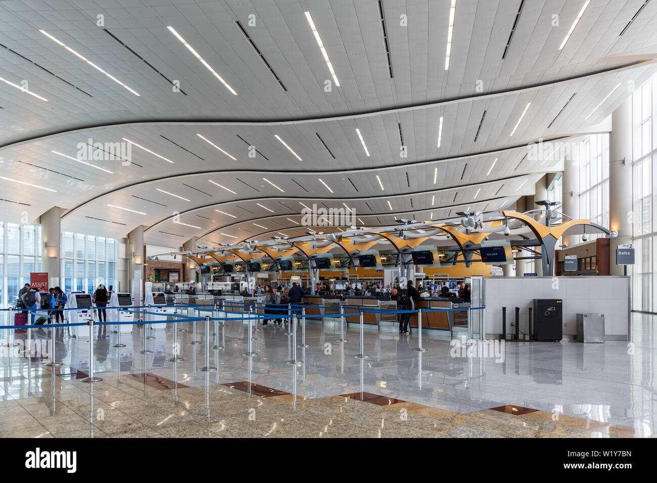 Atlanta, Georgia - Aprile 2, 2019: International Terminal presso l'aeroporto di Atlanta (ATL) negli Stati Uniti. Foto Stock