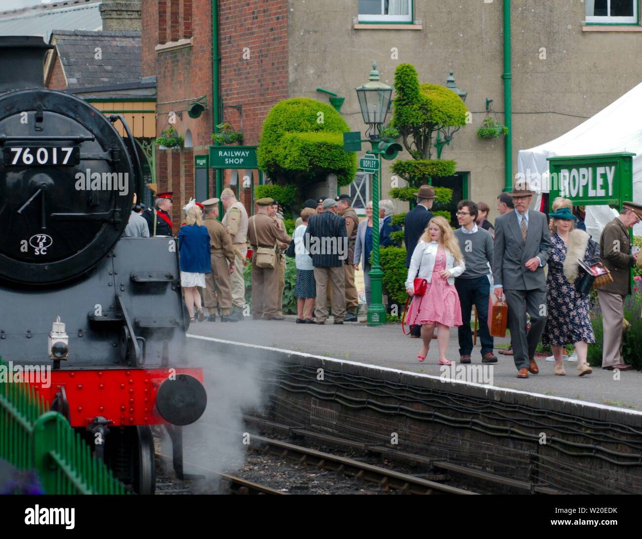 Le immagini scattate al crescione linea durante la "guerra sulla linea' evento in Hampshire. Foto Stock