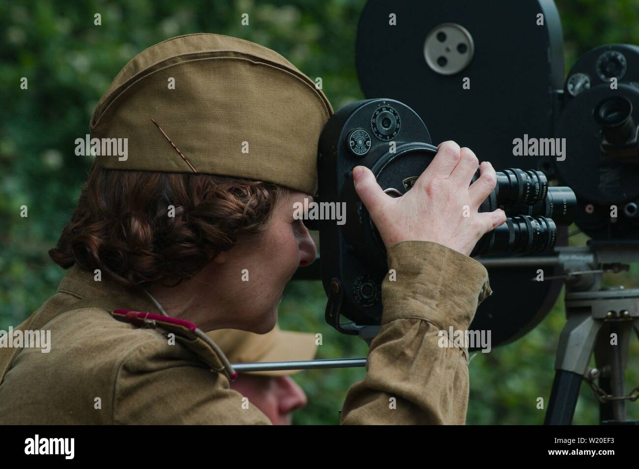 Le immagini scattate al crescione linea durante la "guerra sulla linea' evento in Hampshire. Foto Stock