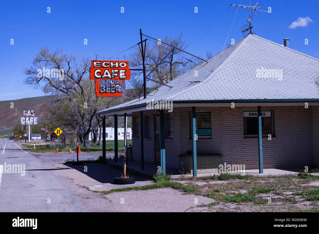 Cafe di Echo in Echo, Utah. La città di Echo è stato ancora una volta un punto di giunzione sulla Lincoln Highway per viaggiatori in direzione ovest di Salt Lake City o Ogden, Utah Foto Stock