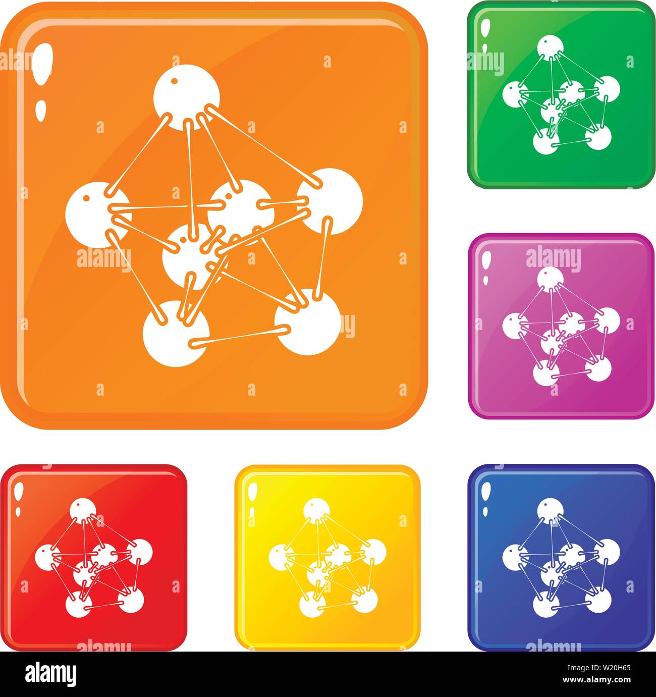 Fenolo set di icone a colori del vettore Illustrazione Vettoriale