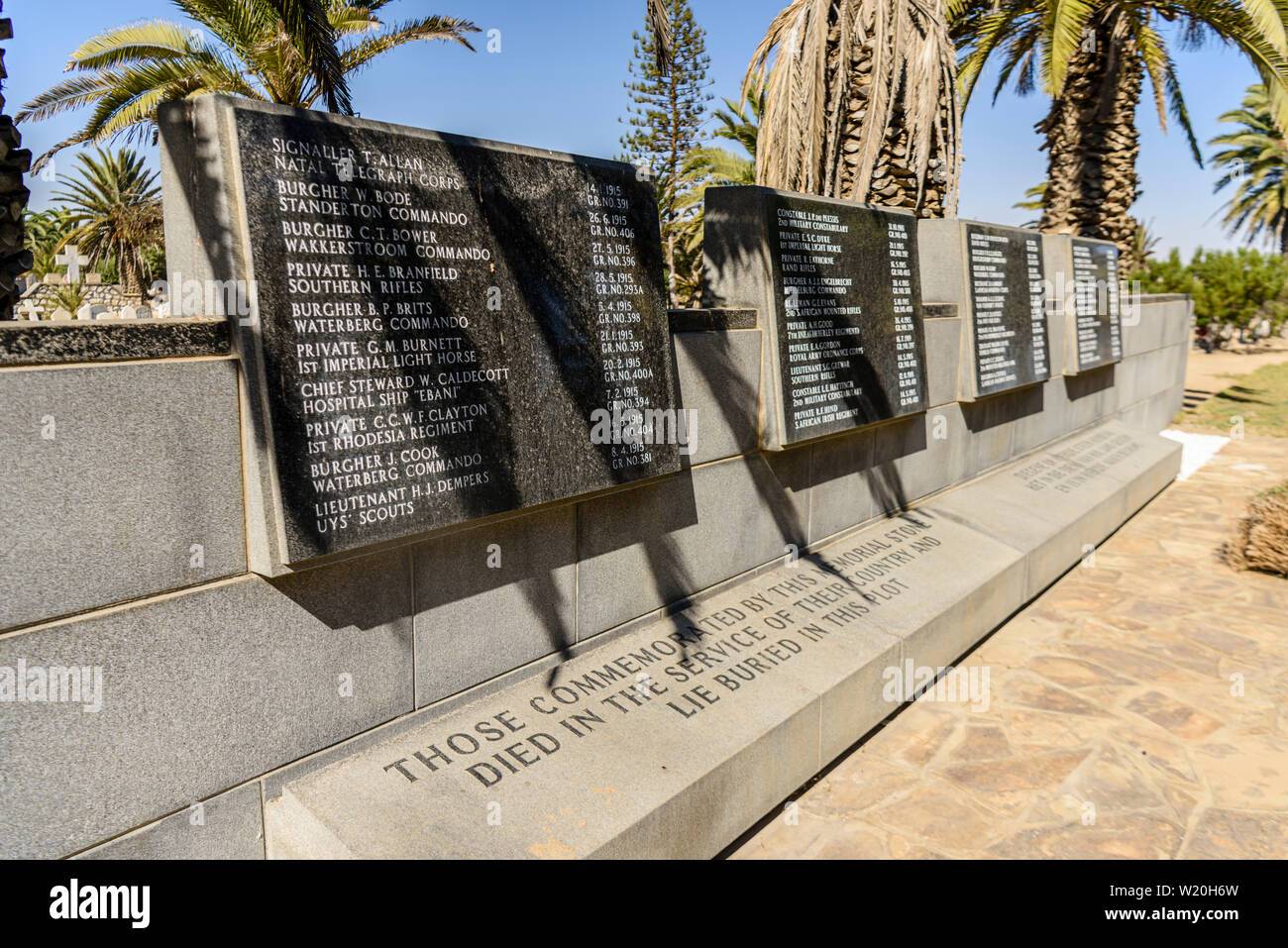 Guerra Mondiale 1 memorial sudafricano di soldati, Namibia Foto Stock
