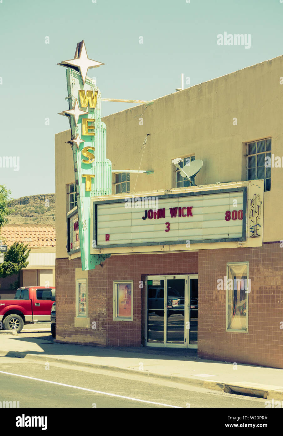 Vintage movie theater sul percorso 66 Borse in Nuovo Messico USa Foto Stock