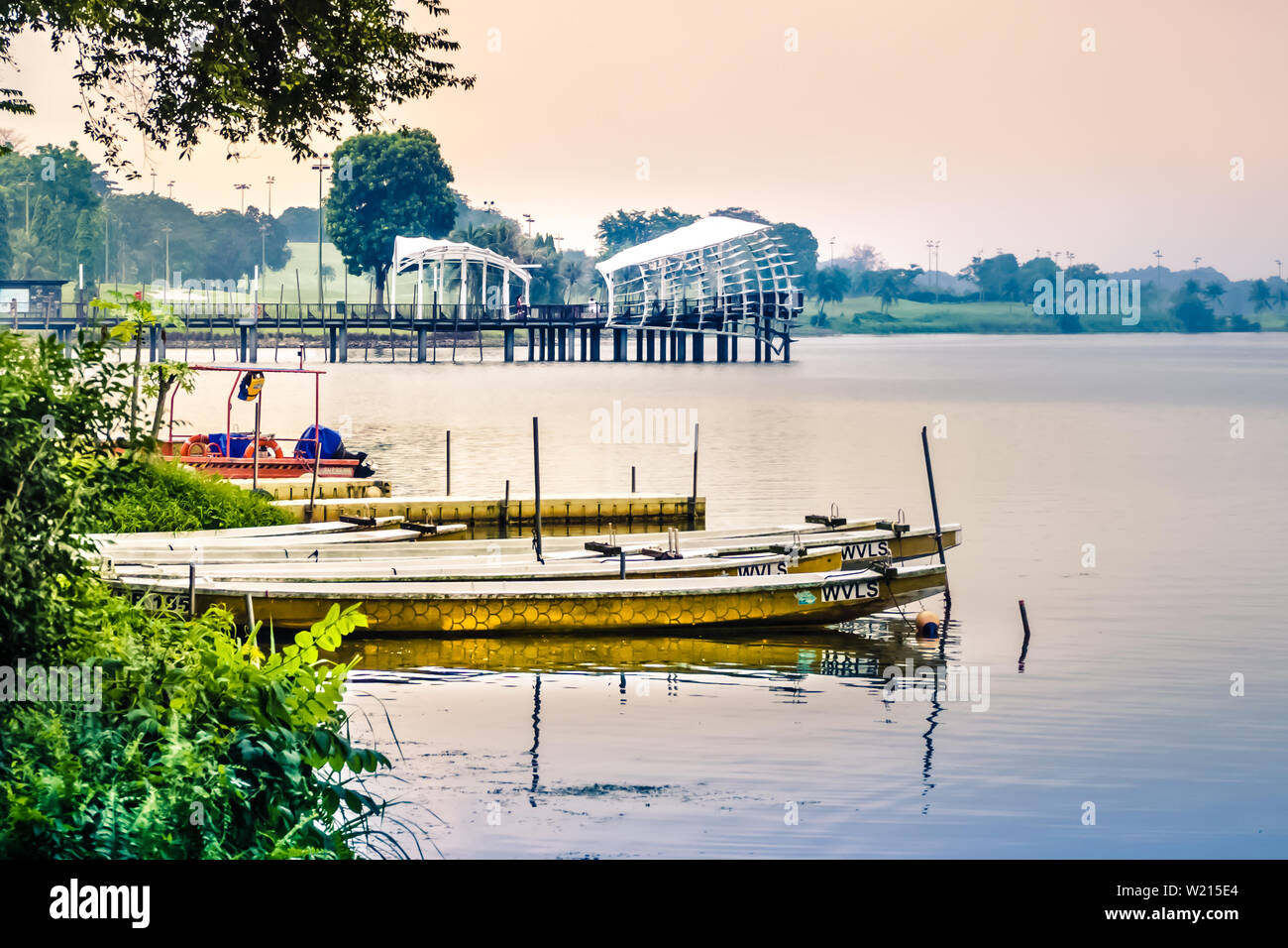 Singapore - 2 Settembre 2018: Seletar inferiore serbatoio è un serbatoio situato nella parte nordorientale di Singapore, a est di Yishun Città Nuova. Foto Stock