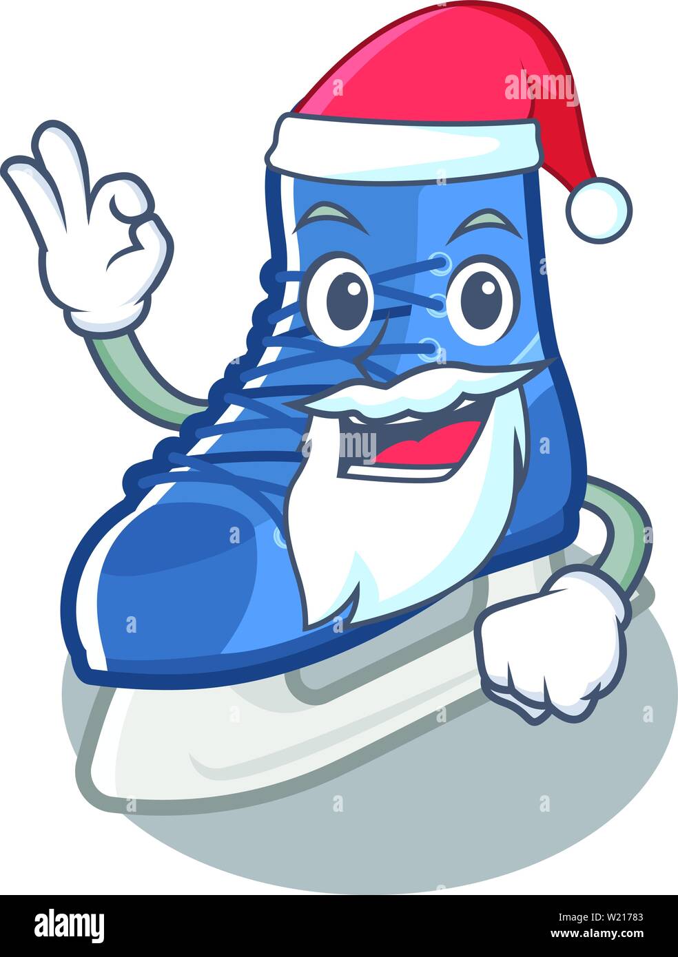 Santa pattinare su una sedia cartoon Illustrazione Vettoriale