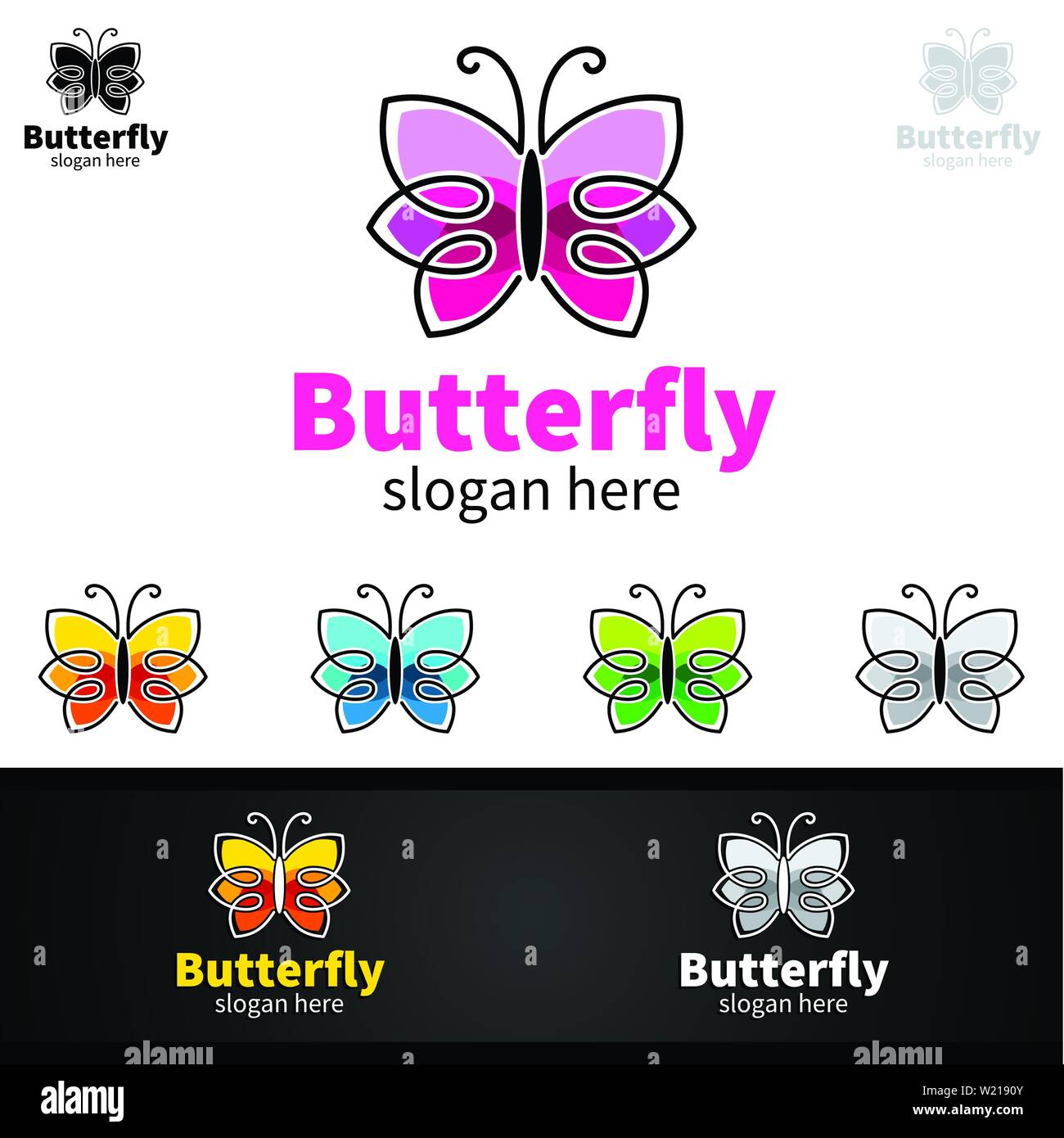 Butterfly Logo colori Illustrazione Vettoriale