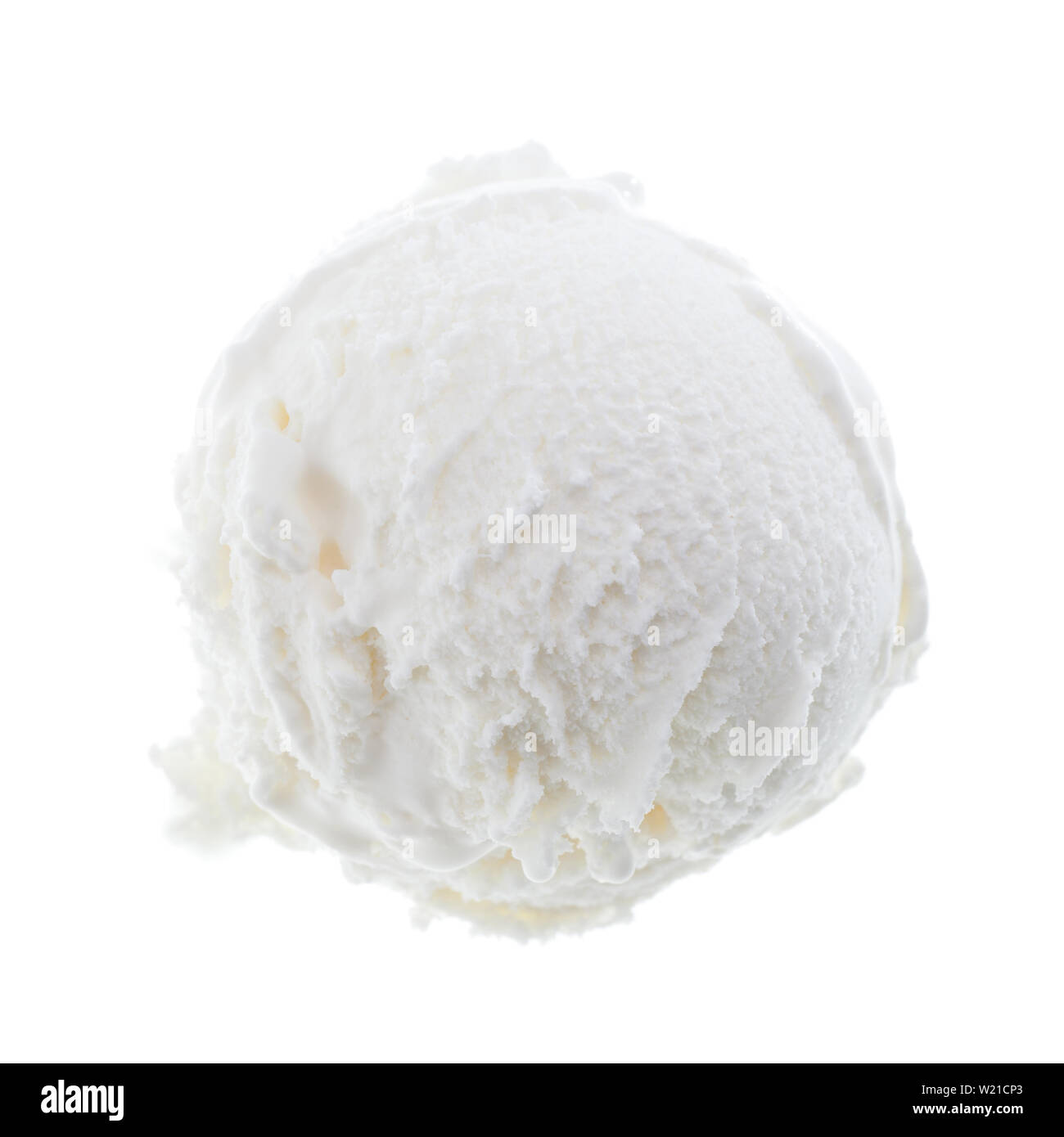 Una pallina di gelato allo yogurt isolati su sfondo bianco Foto Stock