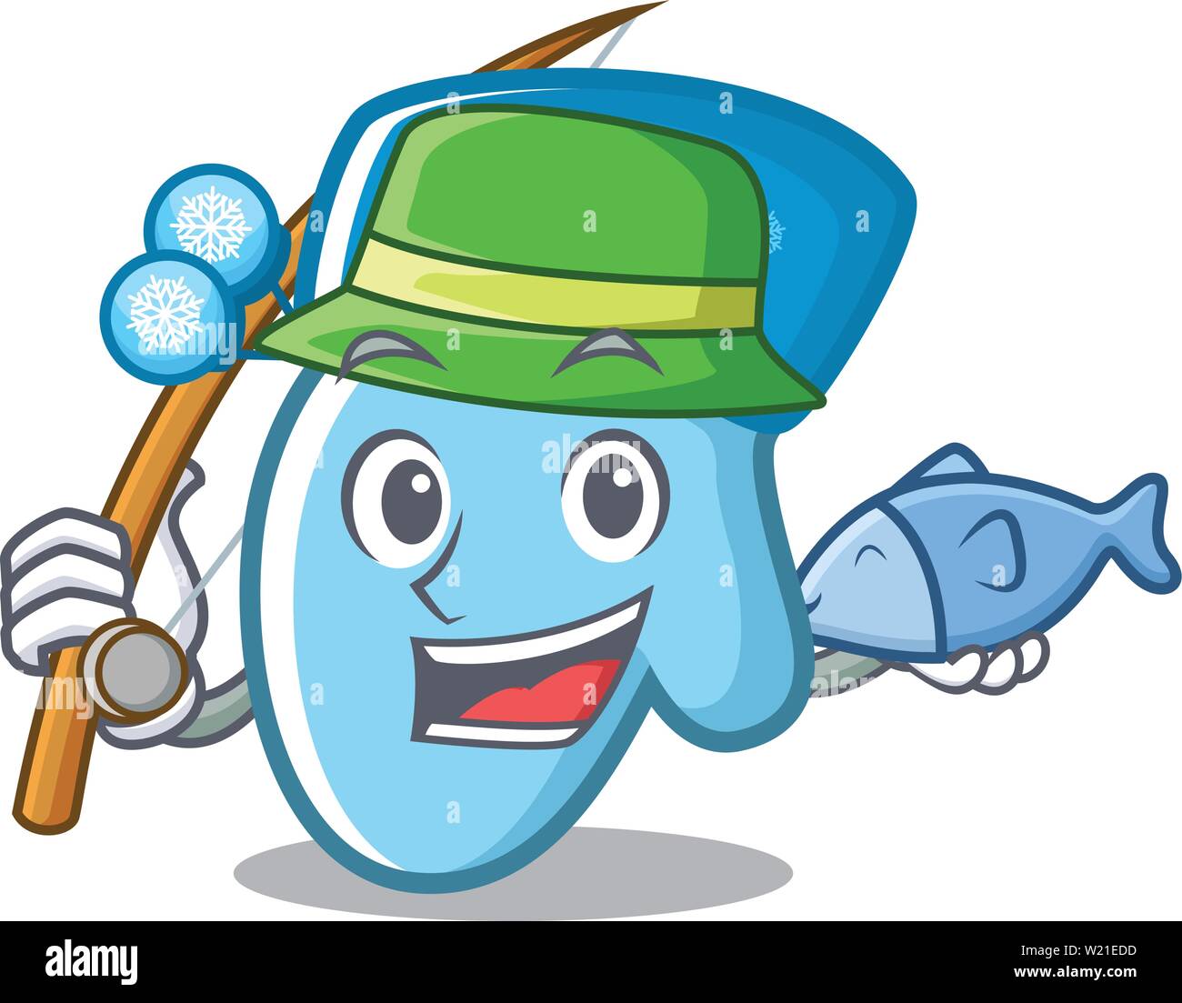 Pesca Guanti invernali mettere in legno tabella cartoon Illustrazione Vettoriale