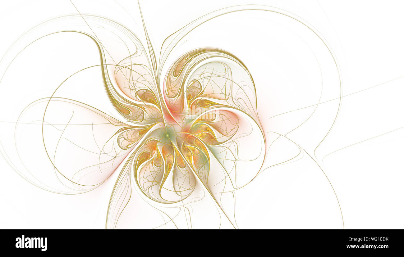 Frattali e fantasy fiore artistico. Bella lucido sfondo futuristico. Bella shin bloom. Un abstract generati al computer moderno disegno frattale Foto Stock