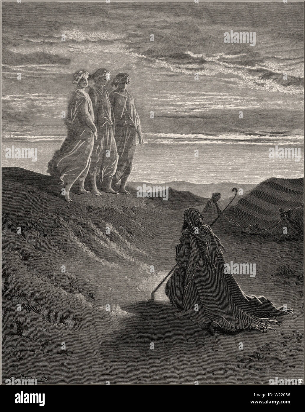 Gustave Doré - Abramo Dio due angeli Png 1852 Foto Stock