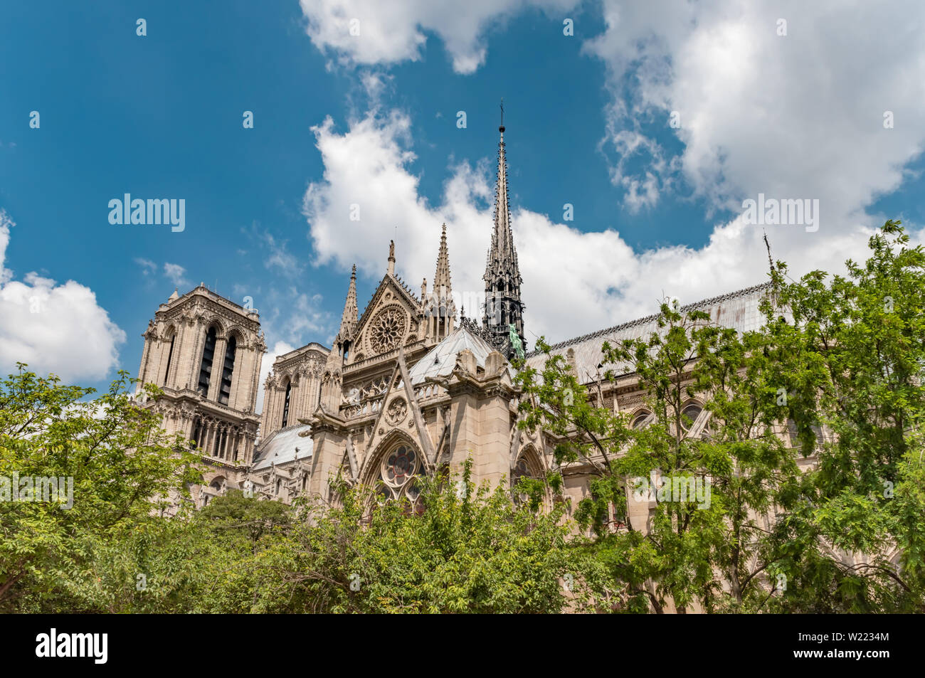 Notre Dame de Paris Cathedral, più bella cattedrale di Parigi. Francia Foto Stock