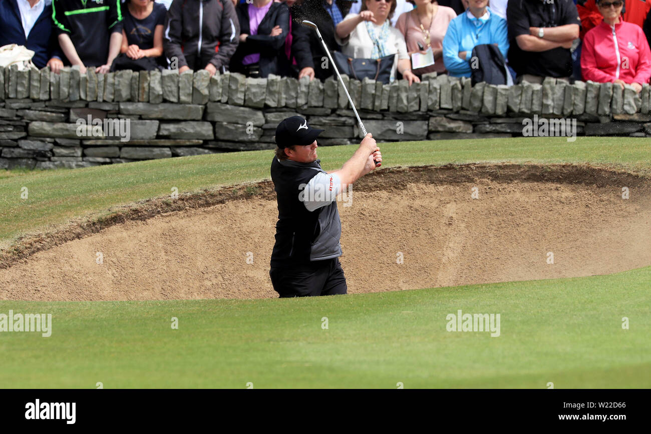 L'Inghilterra del Eddie Pepperell durante il giorno due del 2019 Dubai Duty Free Irish Open a Lahinch Golf Club. Foto Stock