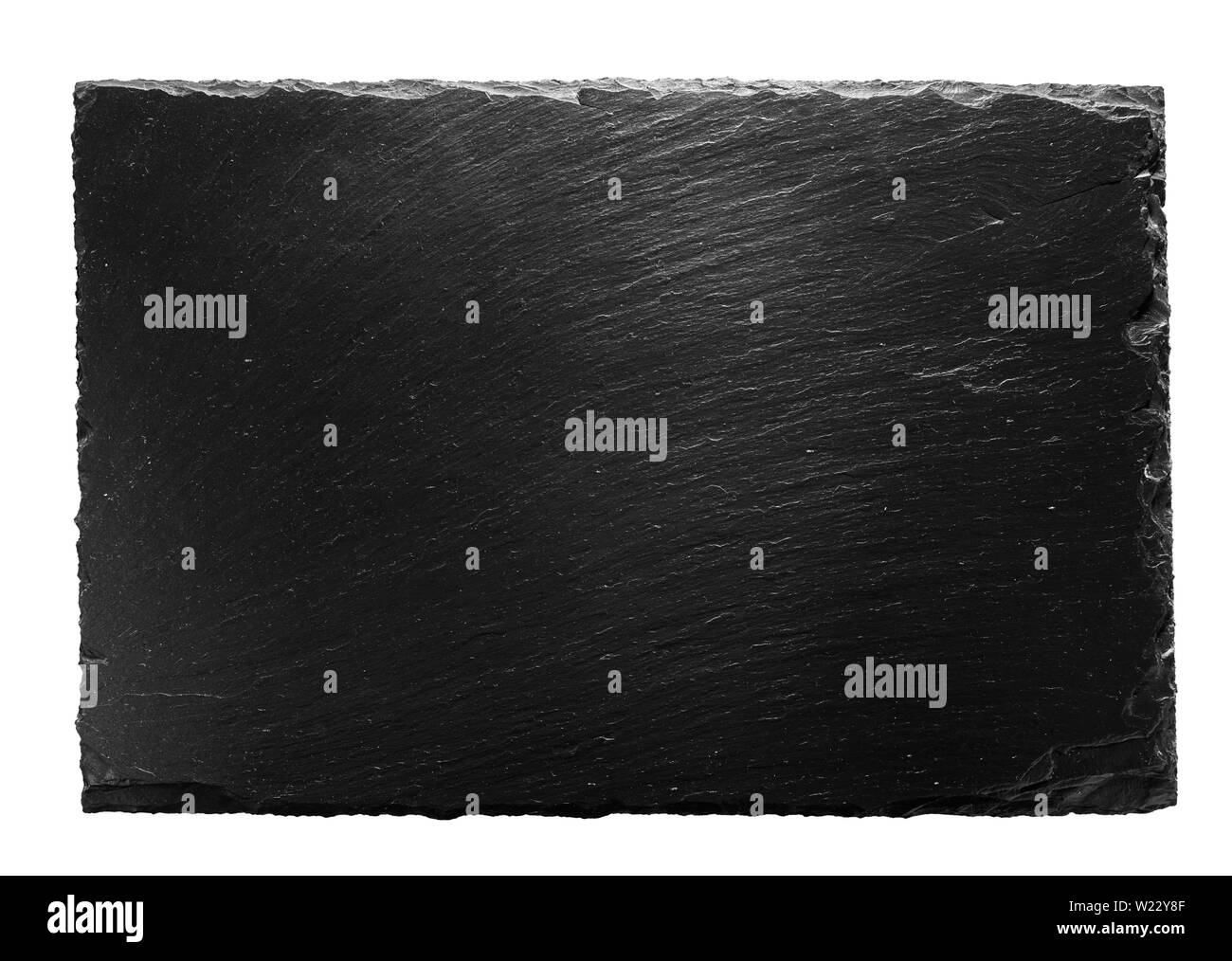 Nera vuota scheda cucina close-up su un bianco sfondo isolato Foto Stock