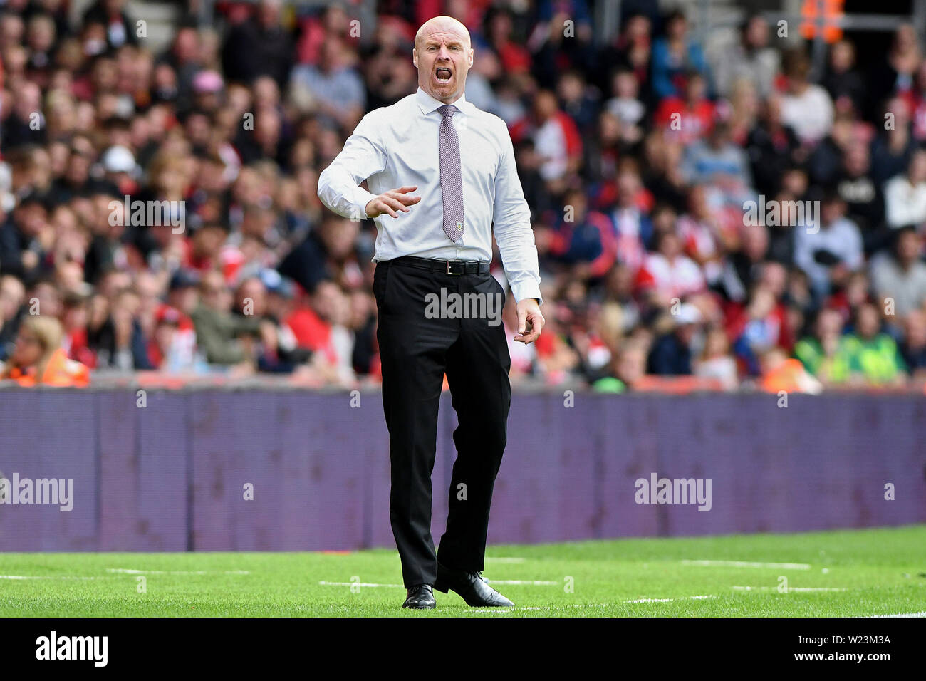 Sean Dyche, Burnley Manager - Southampton v Burnley, Premier League, St Mary's Stadium, Southampton - 12 agosto 2018 Foto Stock