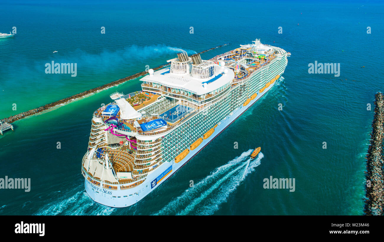 Nave da crociera MS Sinfonia dei mari. Royal Caribbean. Il più grande al mondo. Foto Stock
