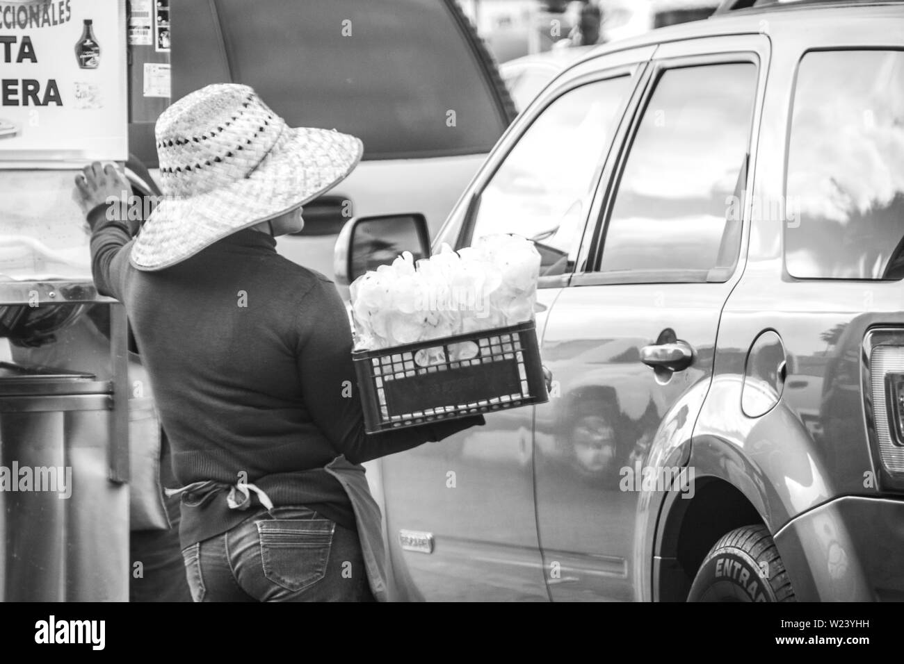 Al San Ysidro, California e Tijuana, Mexio valico di frontiera; Stati Uniti e Messico. Foto Stock