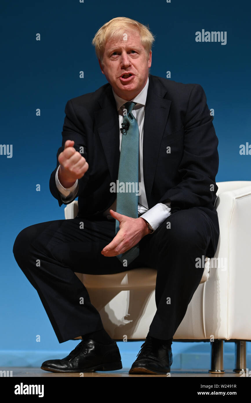 Perth, Scozia, Regno Unito, 05, luglio 2019. Direzione del Partito conservatore contender Boris Johnson risolve una leadership hustings elezione per i membri del partito. © Ken Jack / Alamy Live News Foto Stock