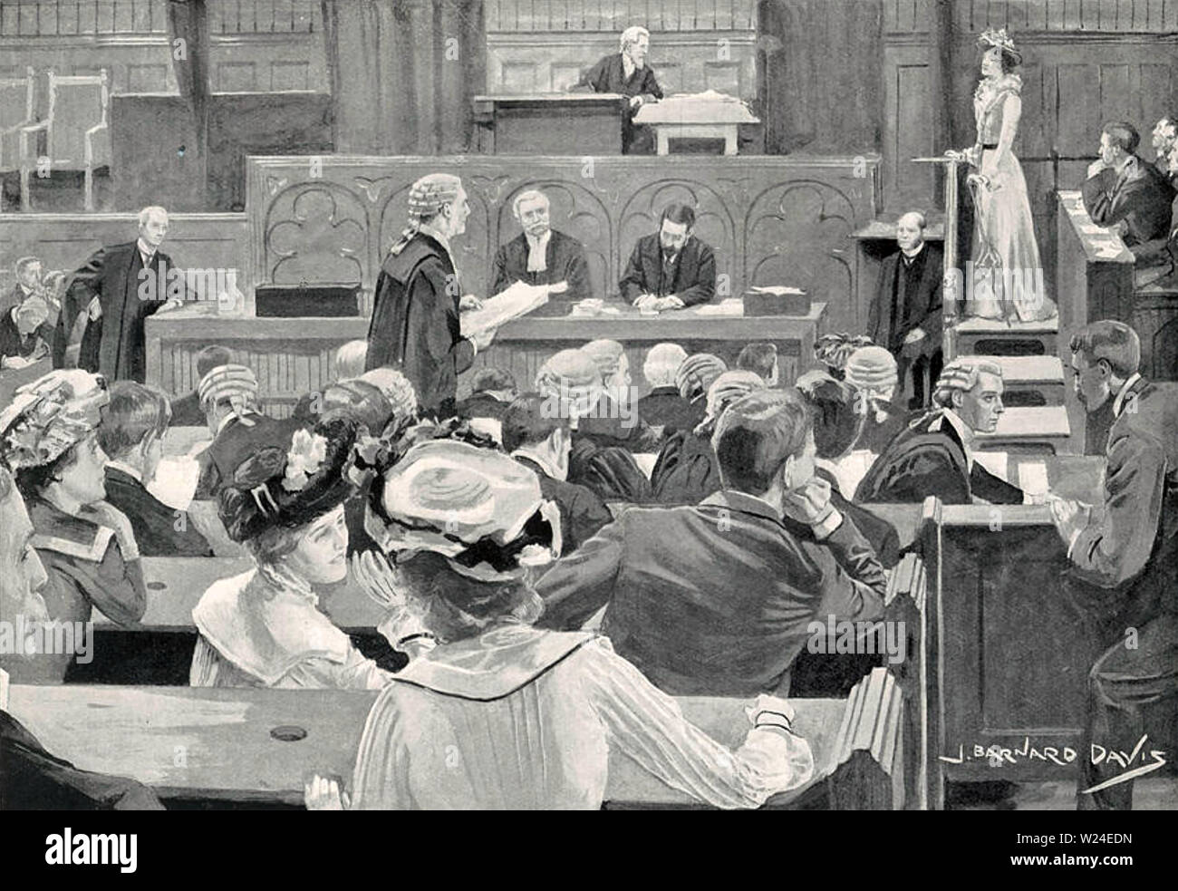 Inglese corte di divorzio in sessione circa 1910 Foto Stock