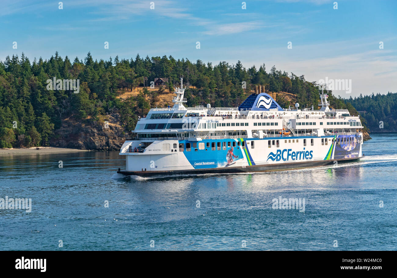 Canada, British Columbia, BC FERRIES M/V Rinascimento costiere, opera tra Vancouver (Tsawwassen) e Victoria (SWARTZ BAY) Foto Stock