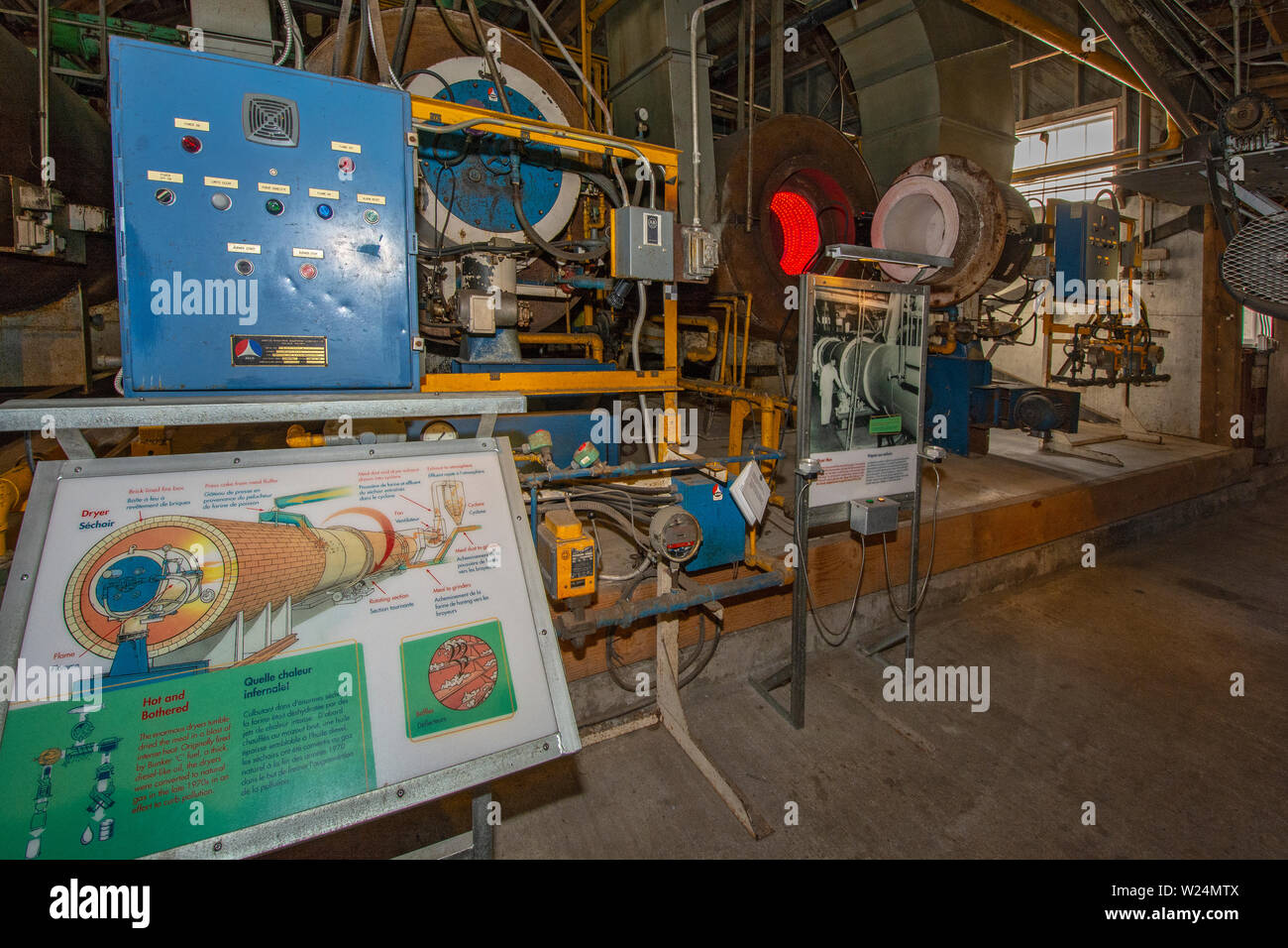 Canada, British Columbia, Steveston, Golfo di Georgia Cannery National Historic Site, pasto di pesce asciugatrice Foto Stock