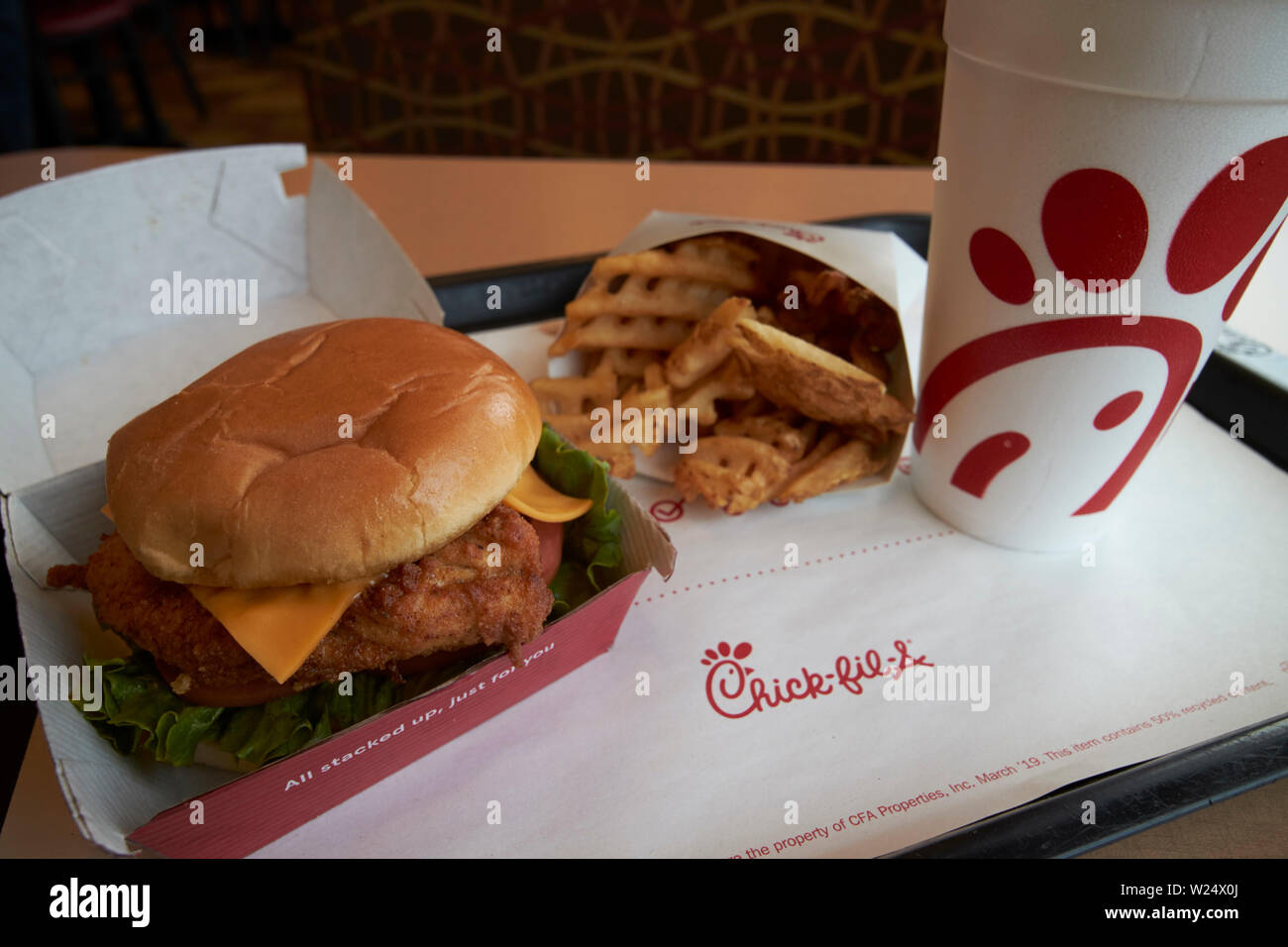 Chick-fil-un panino al pollo pasto georgia usa Foto Stock