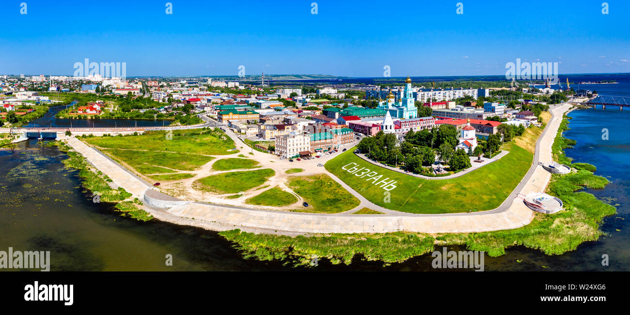 Vista aerea del Cremlino a Syzran, Oblast di Samara della Russia Foto Stock