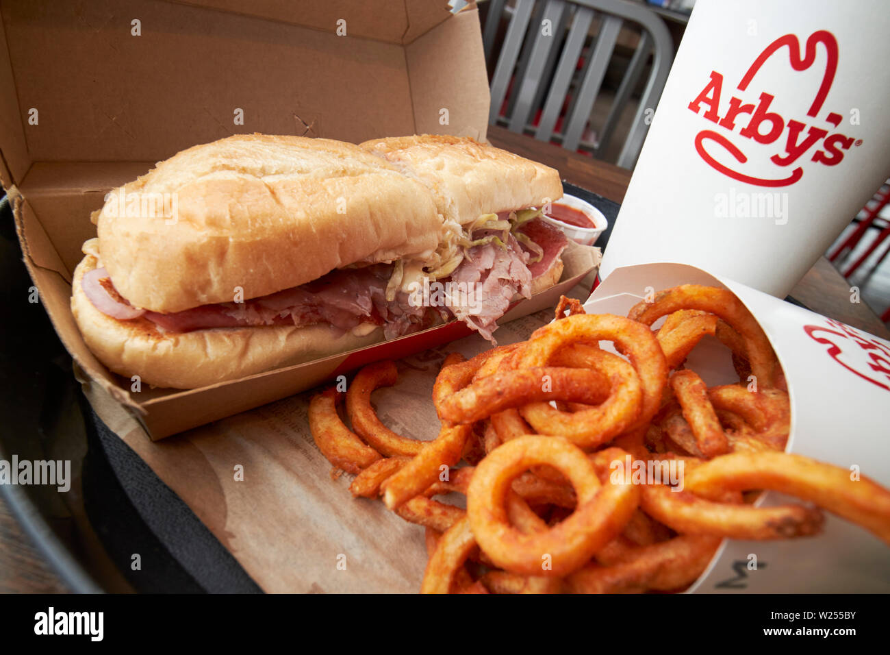 Sandwich Arbys pasto in un ristorante a Jacksonville in Florida USA Foto Stock