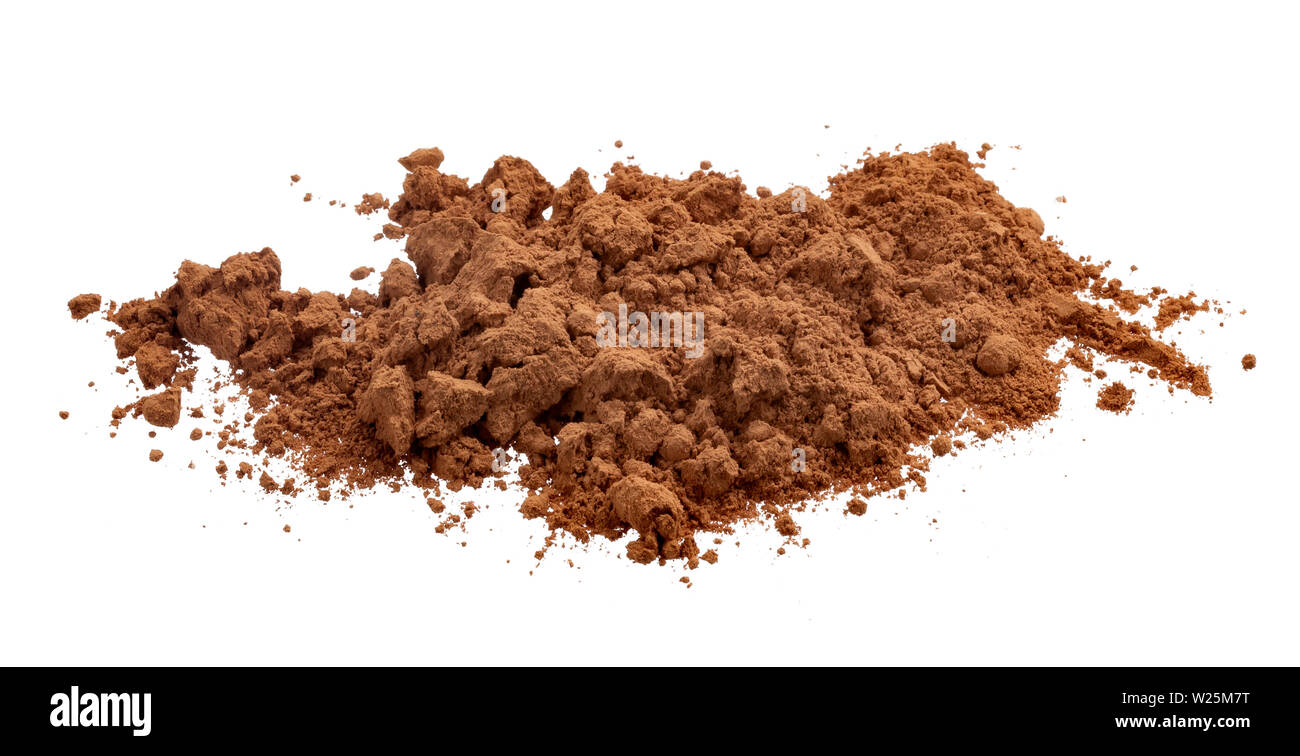Cacao scura, marrone cioccolato in polvere secco pila Foto Stock