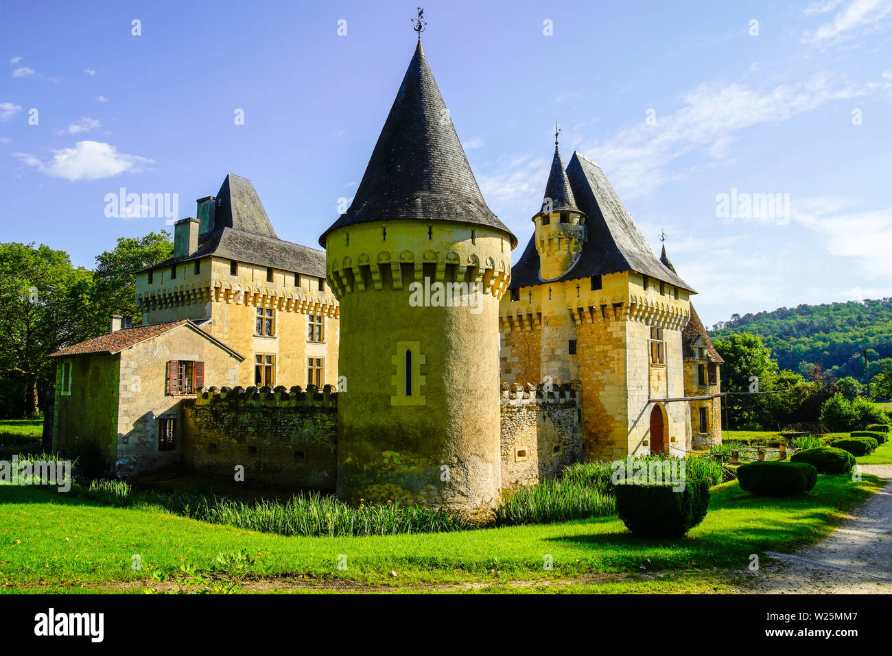 Lo Château du Lieu-Dieu, Périgueux, Aquitaine-Limousin-Poitou-Charentes, Dordogne, Francia. Foto Stock
