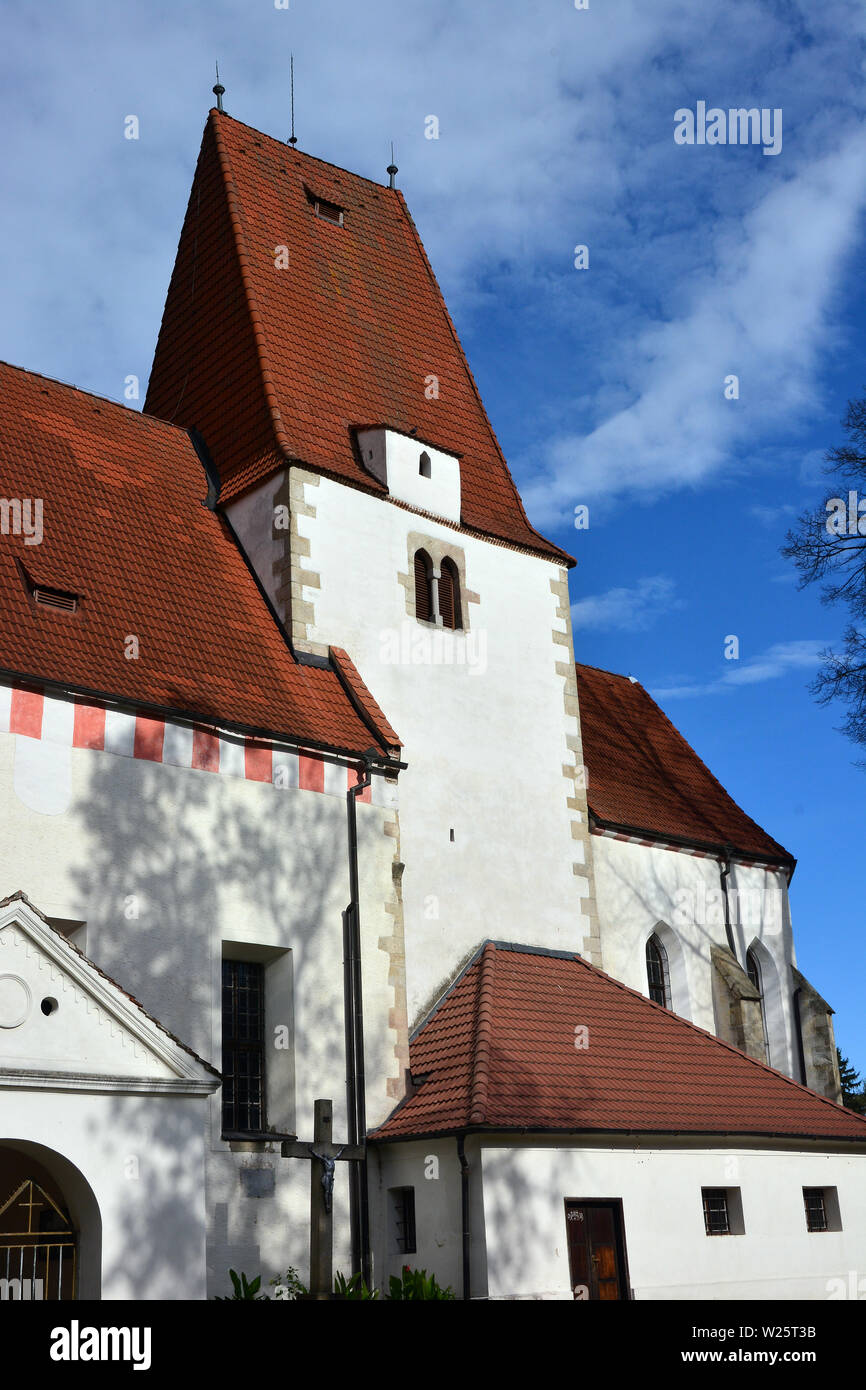 Chiesa di San Nicola, Horní Stropnice, Repubblica Ceca, Europa Foto Stock