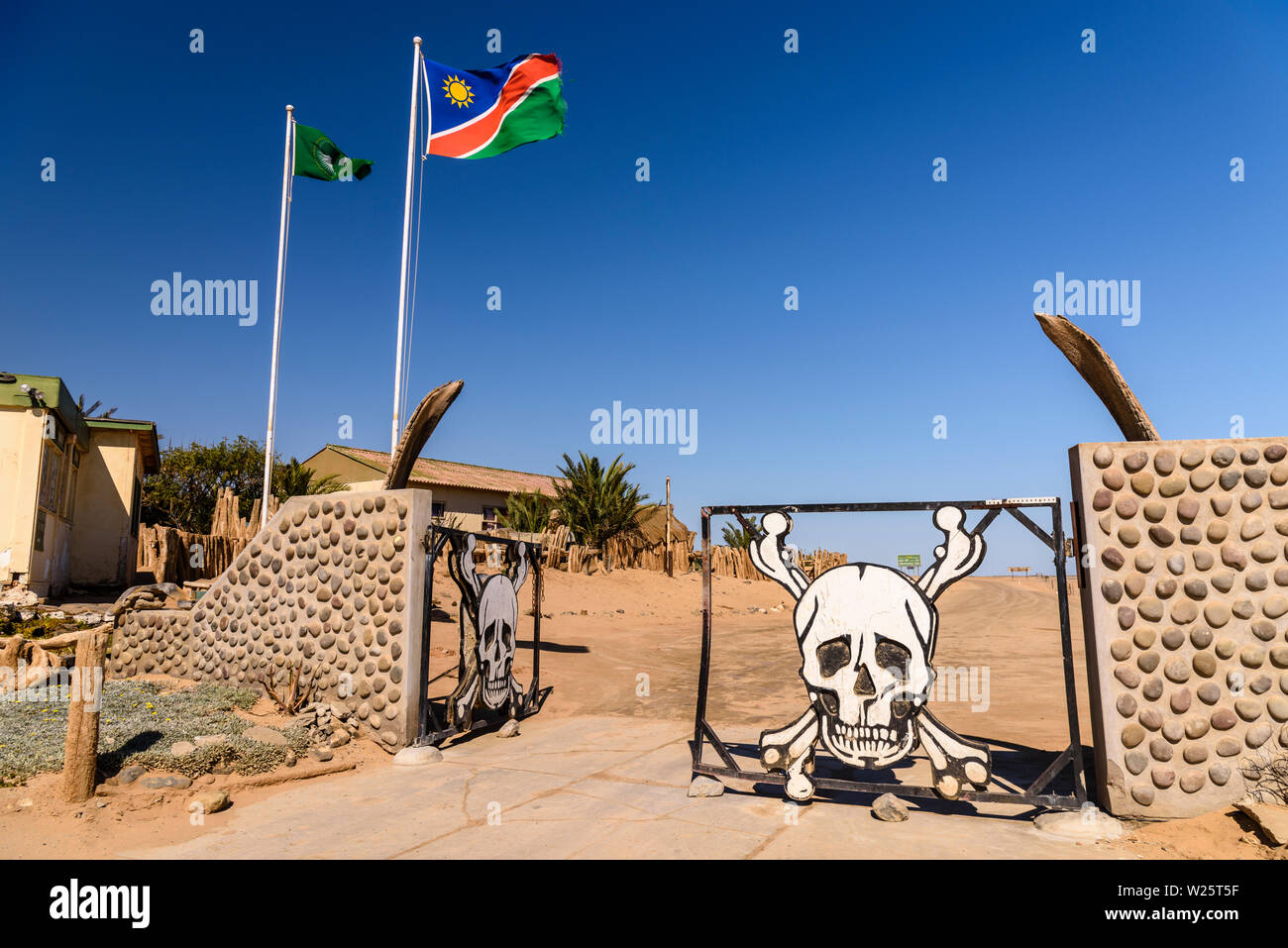 Ugabmund (Ugab) Gate, ingresso alla Skeleton Coast National Park, Namibia Foto Stock