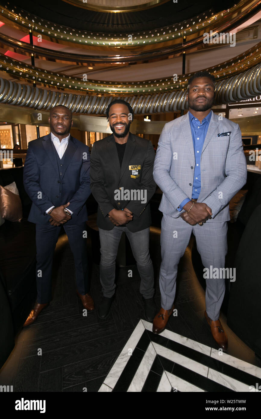 Las Vegas, NV, Stati Uniti d'America. 5 Luglio, 2019. ***La copertura della casa*** Rashad Evans celebra la sua induzione nella UFC Hall Of Fame a Electra Cocktail Club presso il Palazzo di Las Vegas NV il 5 luglio 2019. Credito: PIL Photosy/media/punzone Alamy Live News Foto Stock