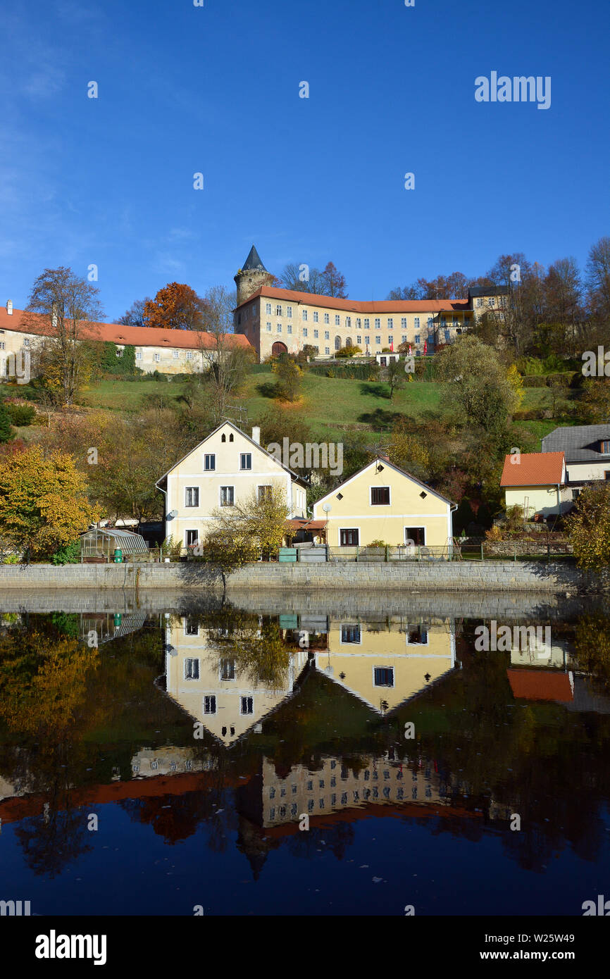Il castello di Rosenberg, Rožmberk nad Vltavou, Repubblica Ceca, Europa Foto Stock