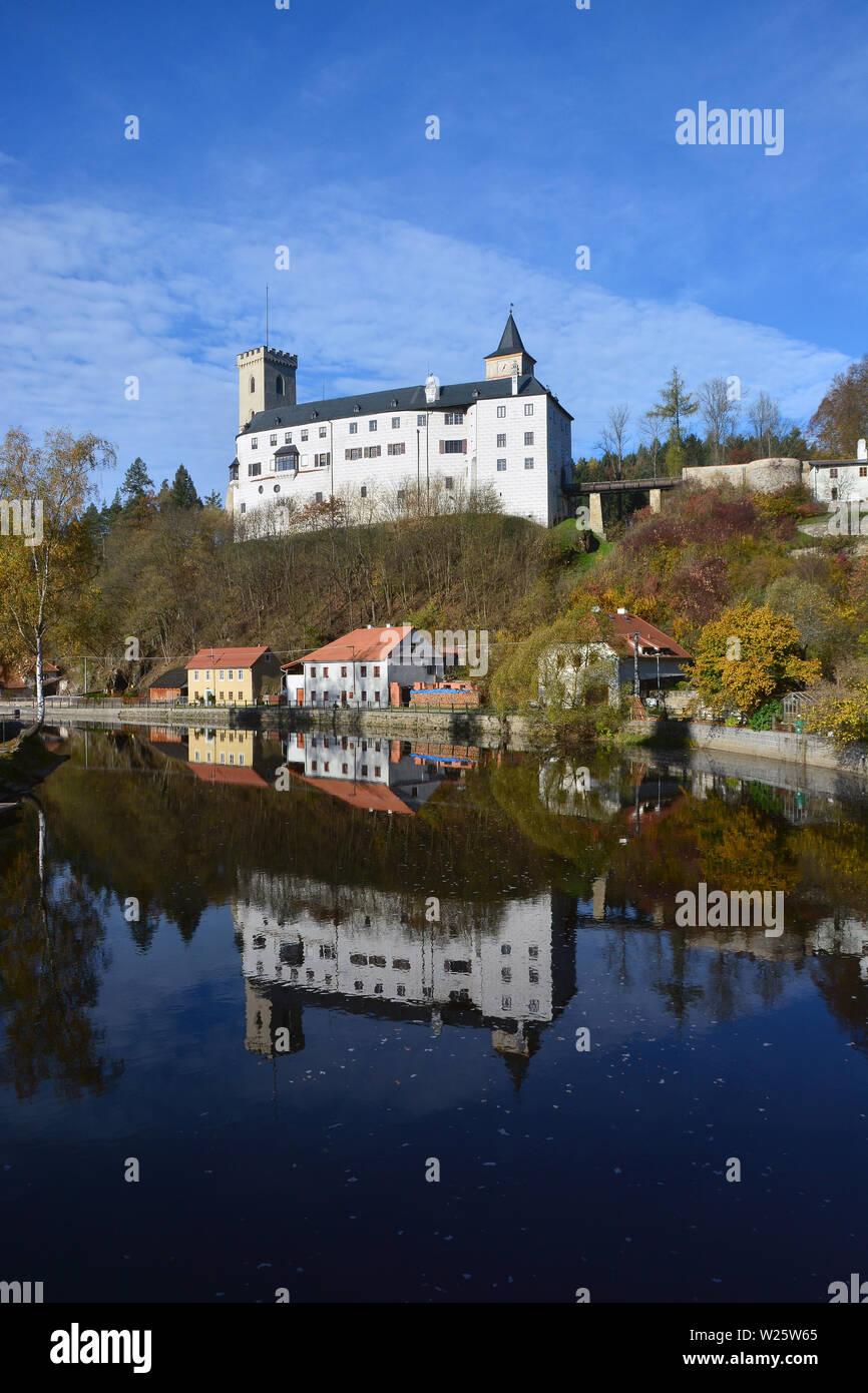 Il castello di Rosenberg, Rožmberk nad Vltavou, Repubblica Ceca, Europa Foto Stock