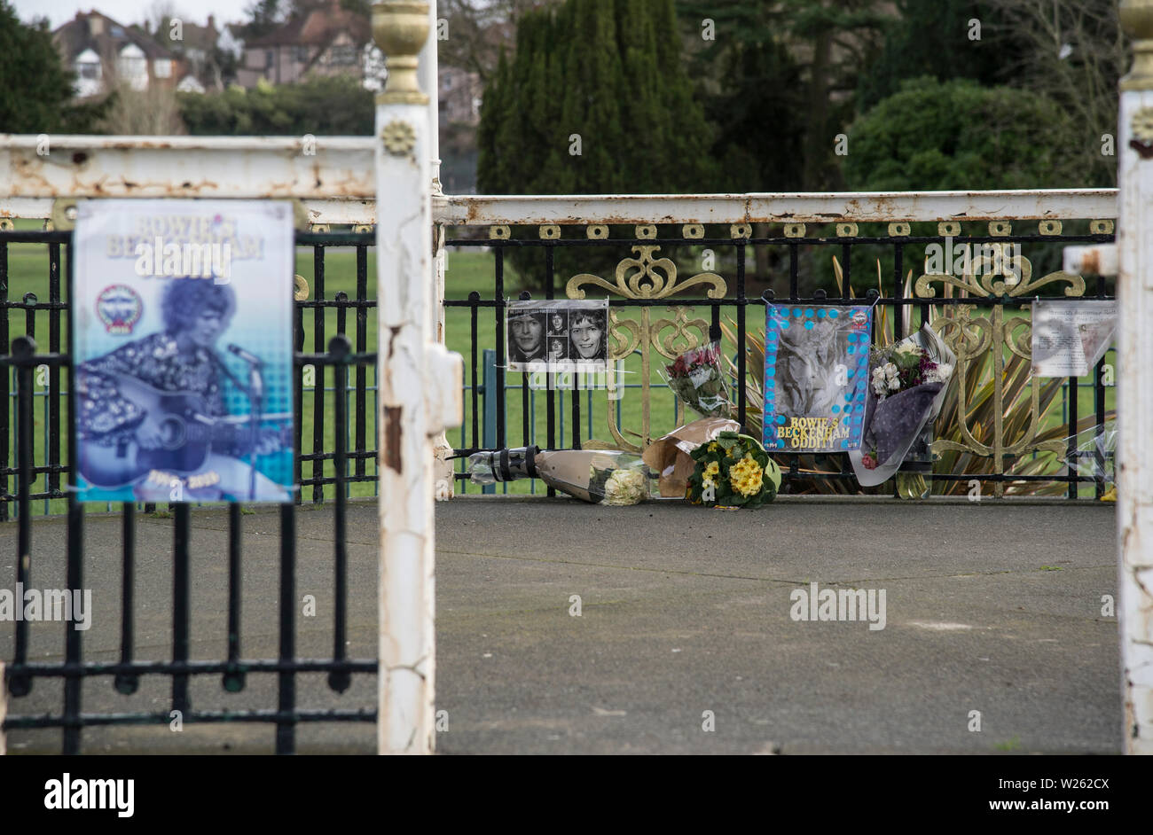 L'iconico bandstand dove David Bowie e amici da Beckenham Arts Lab eseguita presso il Festival estivo nel 1969. Il bandstand è in Croydon road ricreativo in massa Beckenham nel sud di Londra Foto Stock
