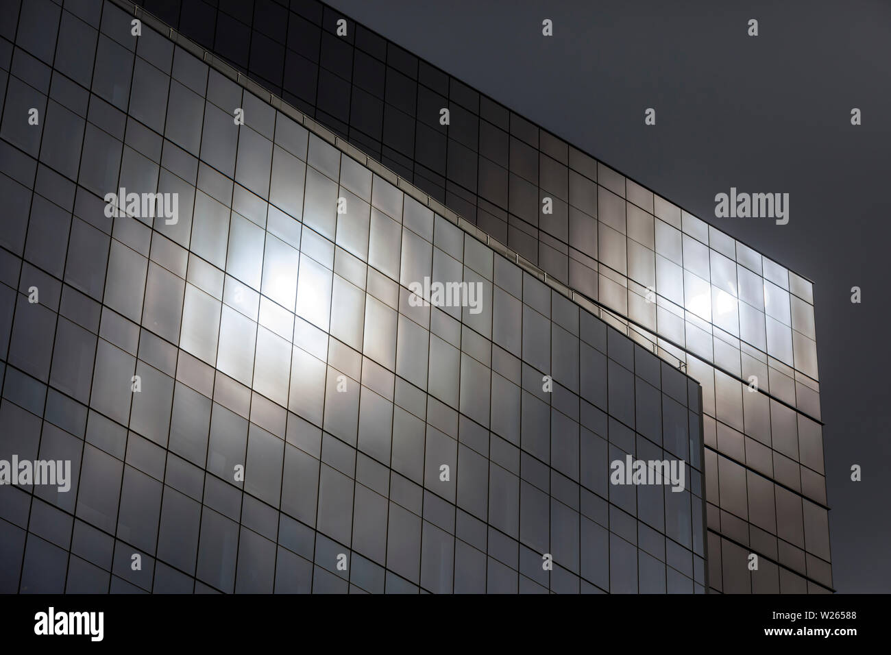 Vetro riflettente edifici per uffici, Seaport District, Boston, Massachusetts, STATI UNITI D'AMERICA Foto Stock