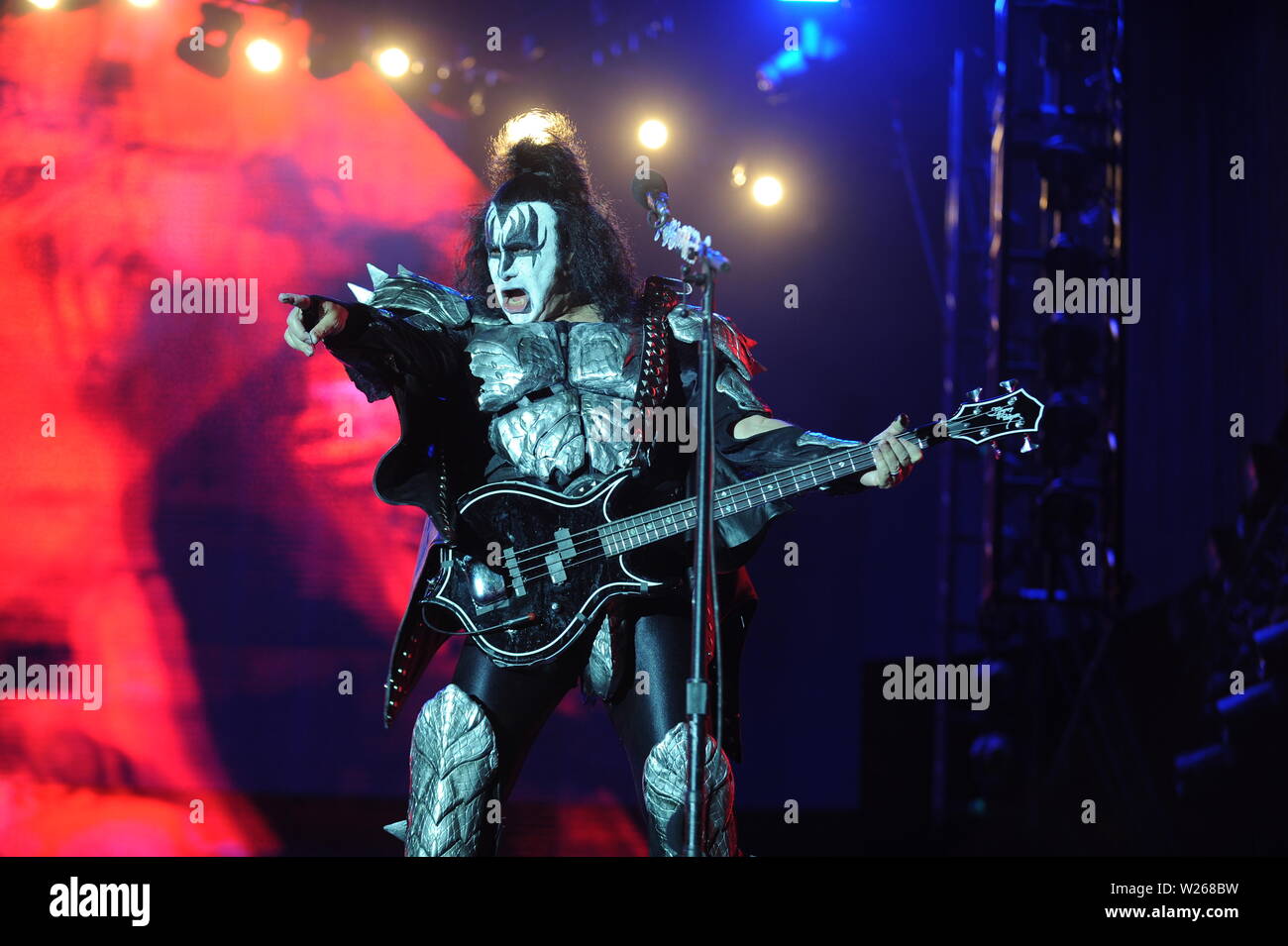 KISS esegue a Hellfest, Clisson in Francia il "fine della strada tour, Giugno 22nd, 2019 Foto Stock
