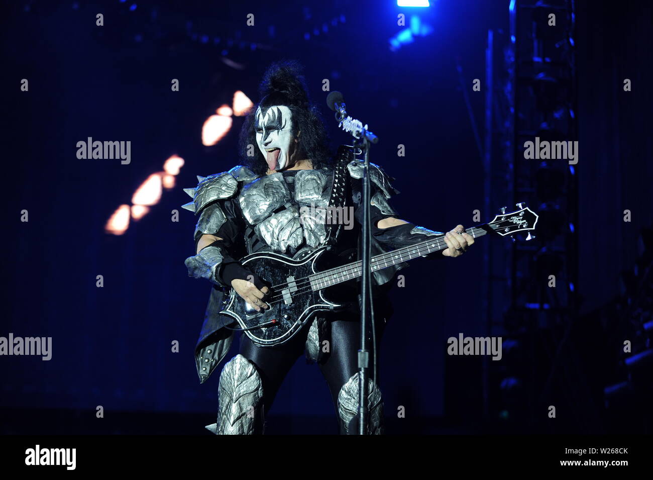 KISS esegue a Hellfest, Clisson in Francia il "fine della strada tour, Giugno 22nd, 2019 Foto Stock
