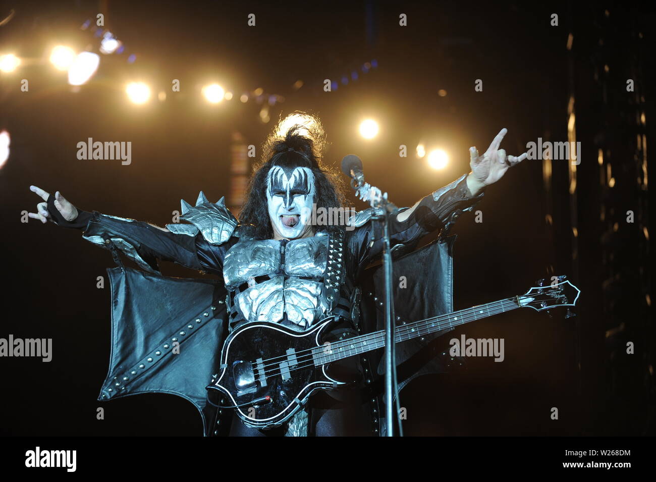 KISS esegue a Hellfest, Clisson in Francia il "fine della strada tour, Giugno 22nd, 2019 Foto Stock