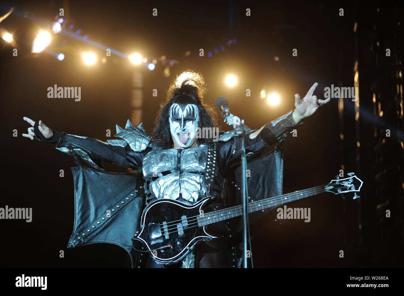 KISS esegue a Hellfest, Clisson in Francia il "fine della strada tour, Giugno 22nd, 2019 Foto Stock