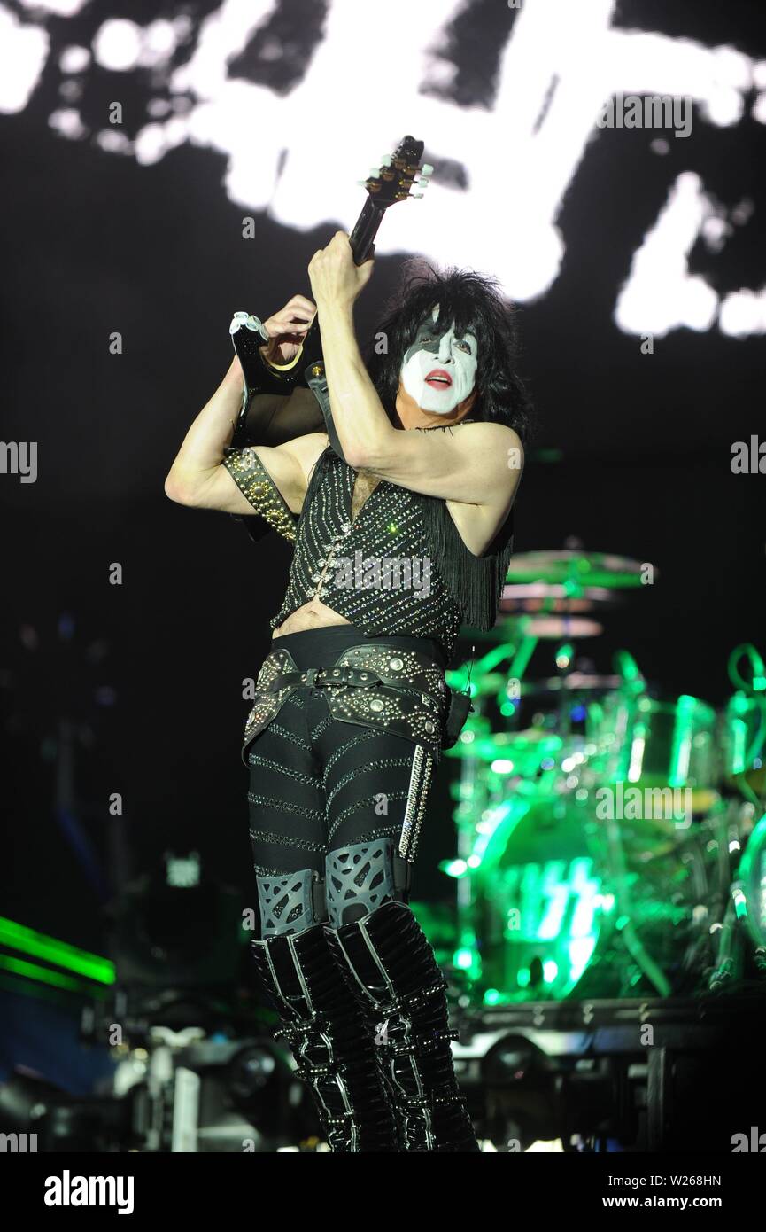 KISS esegue a Hellfest, Clisson in Francia il "fine della strada tour, Giugno 22nd, 2019 Foto Stock