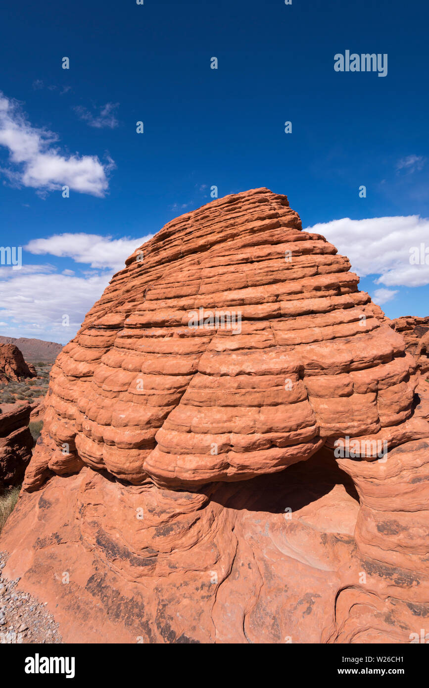 Beehive formazioni rocciose presso il Parco della Valle di Fire State, Nevada, Stati Uniti d'America. Foto Stock