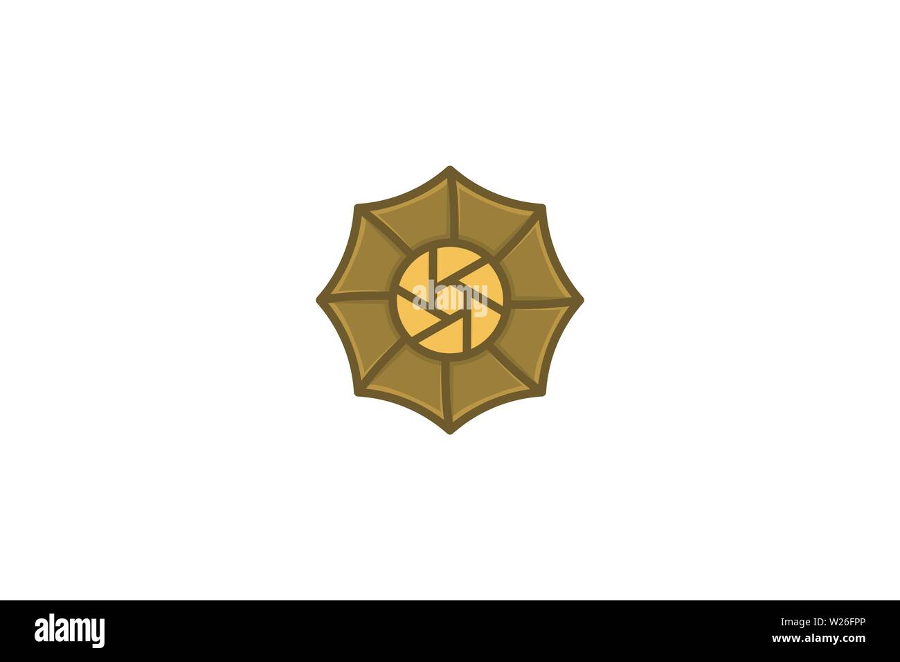 Ombrello, icona fotocamera disegni logo ispirazione isolata su sfondo bianco Illustrazione Vettoriale