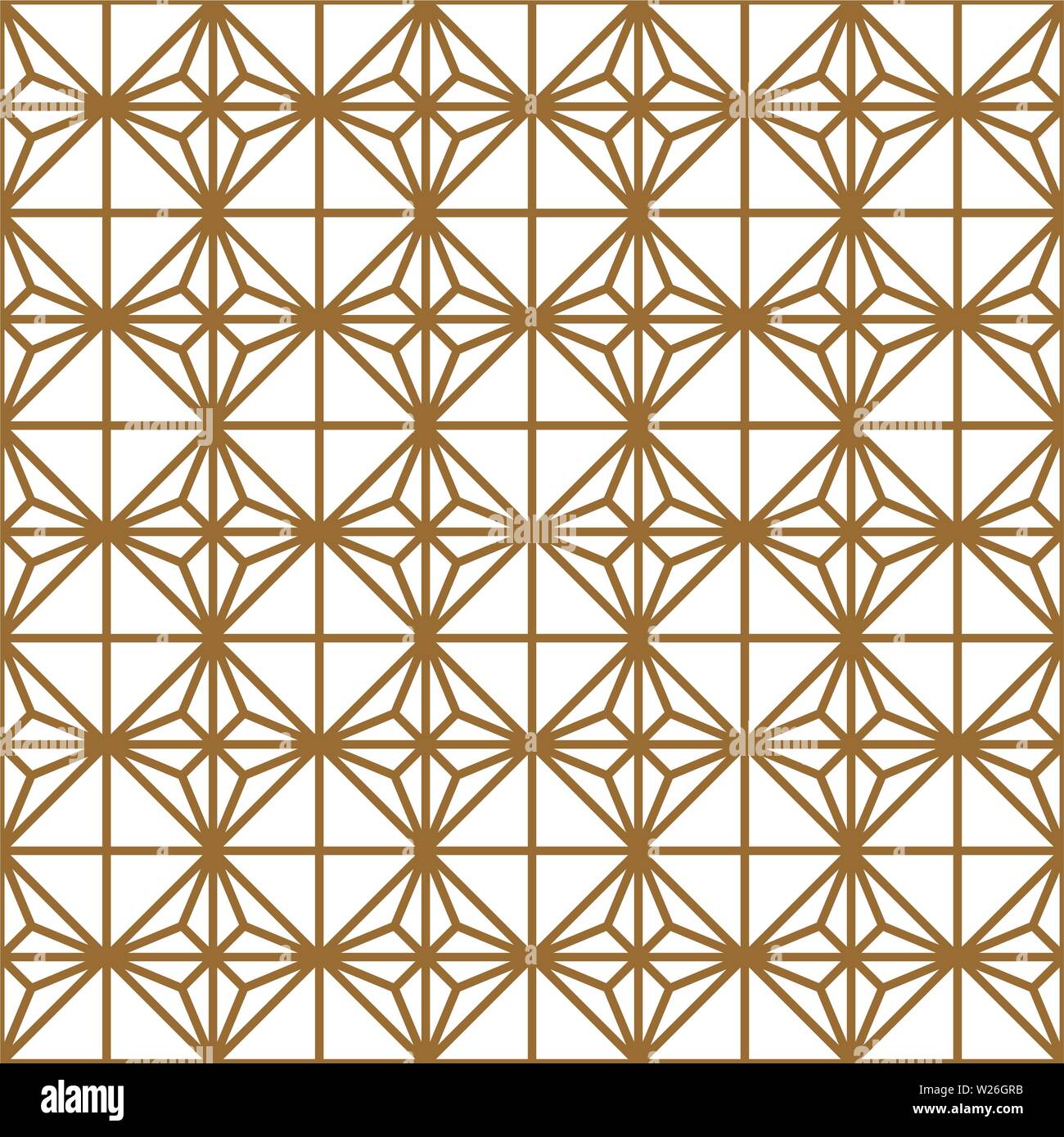 Seamless disegno geometrico, grande design per qualsiasi scopo.Pattern vettore di fondo.linee spesse.oro e bianco.stile giapponese Kumiko. Illustrazione Vettoriale