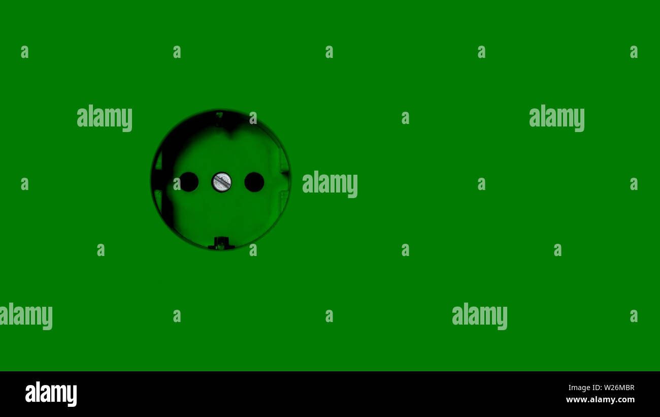 Green Power elettricità ecologica concetto: Green Power Socket con spazio di copia Foto Stock