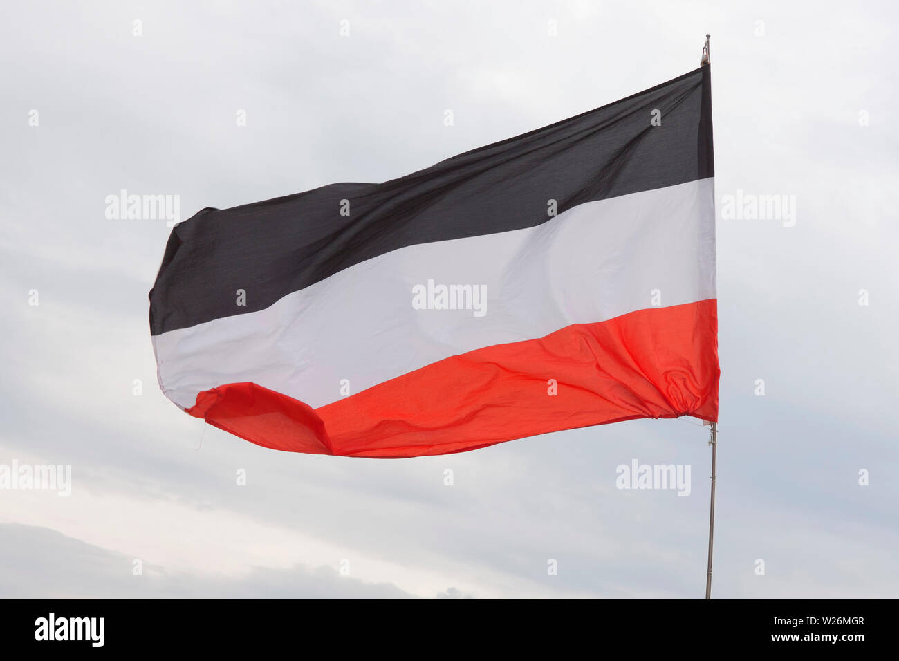 Reich la bandiera, la bandiera del Nord tedesco Confederazione e il Reich Tedesco (Impero, dal 1871 al 1919) e 1933 a 1945 colori del "Terzo Reich" Foto Stock