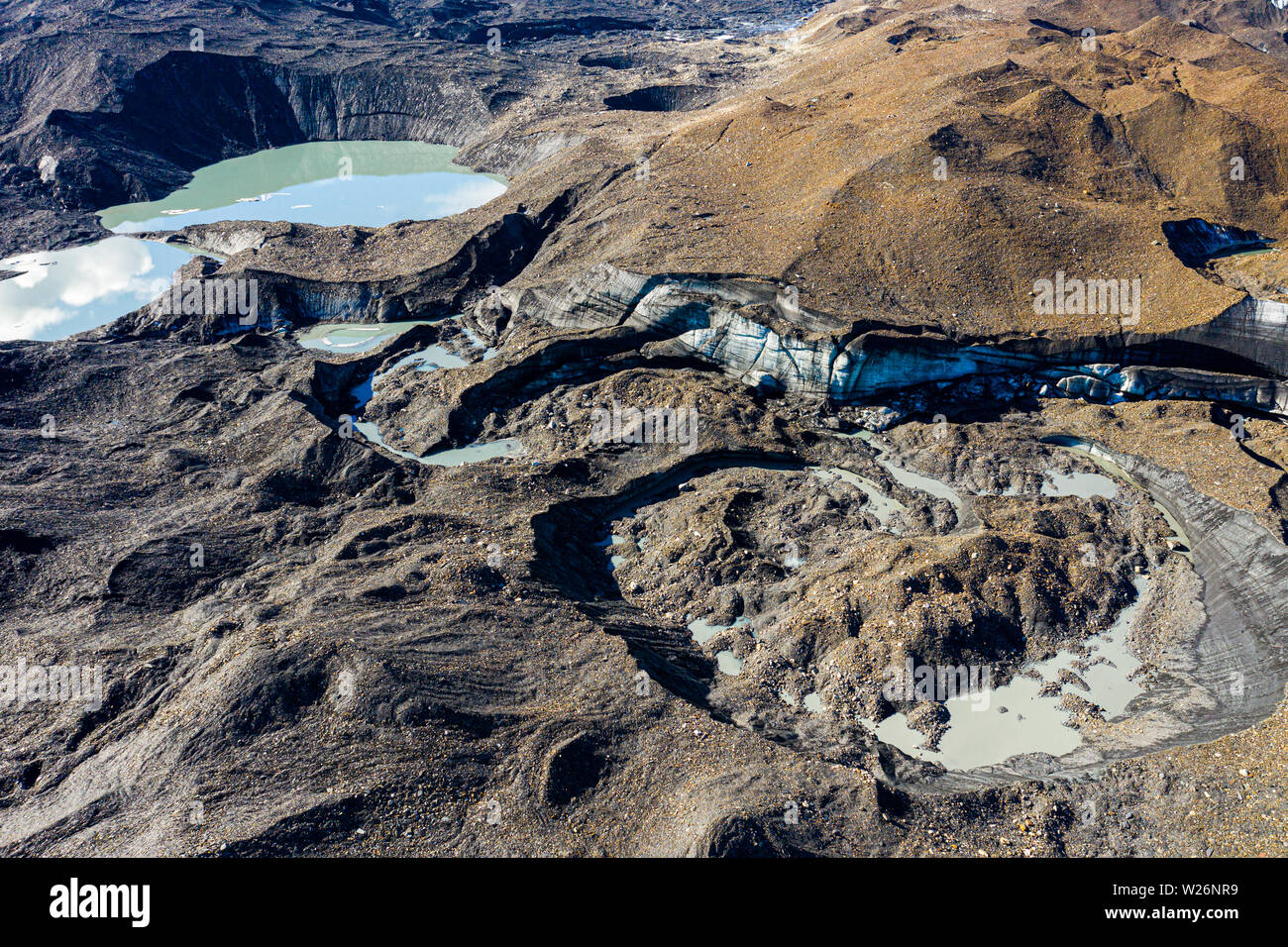 Runoff glaciale, Muldrow Glacier, Parco Nazionale di Denali, Alaska, STATI UNITI D'AMERICA Foto Stock