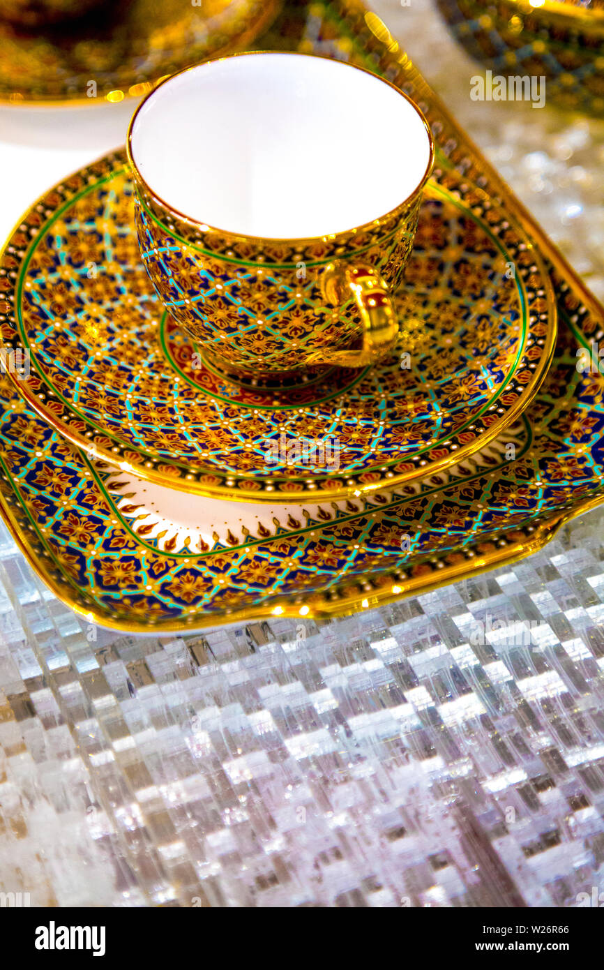 Interno della East India Company tea shop su Conduit Street, Mayfair, London, Regno Unito Foto Stock