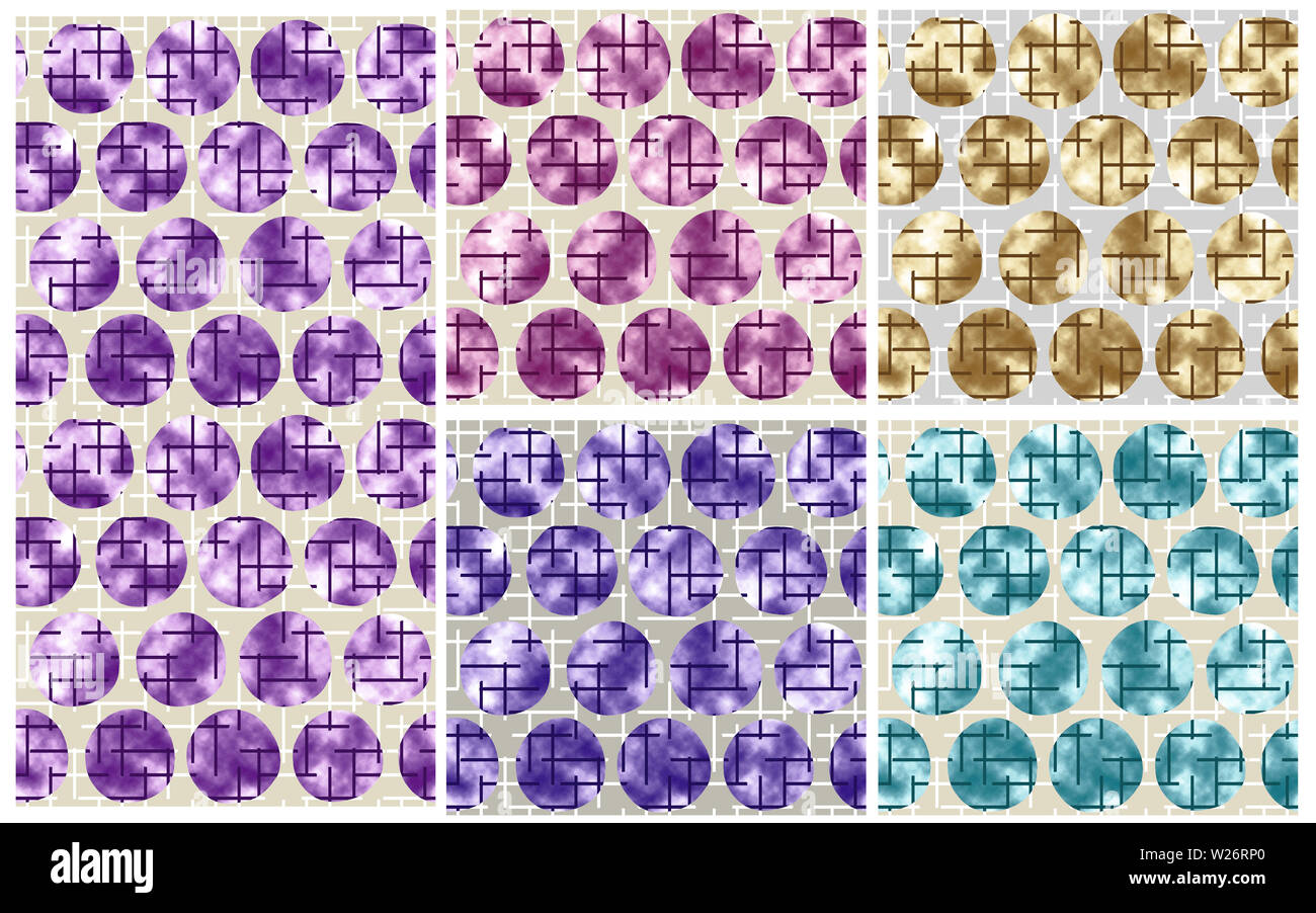 Vintage Allover geometrica Pattern Foto Stock